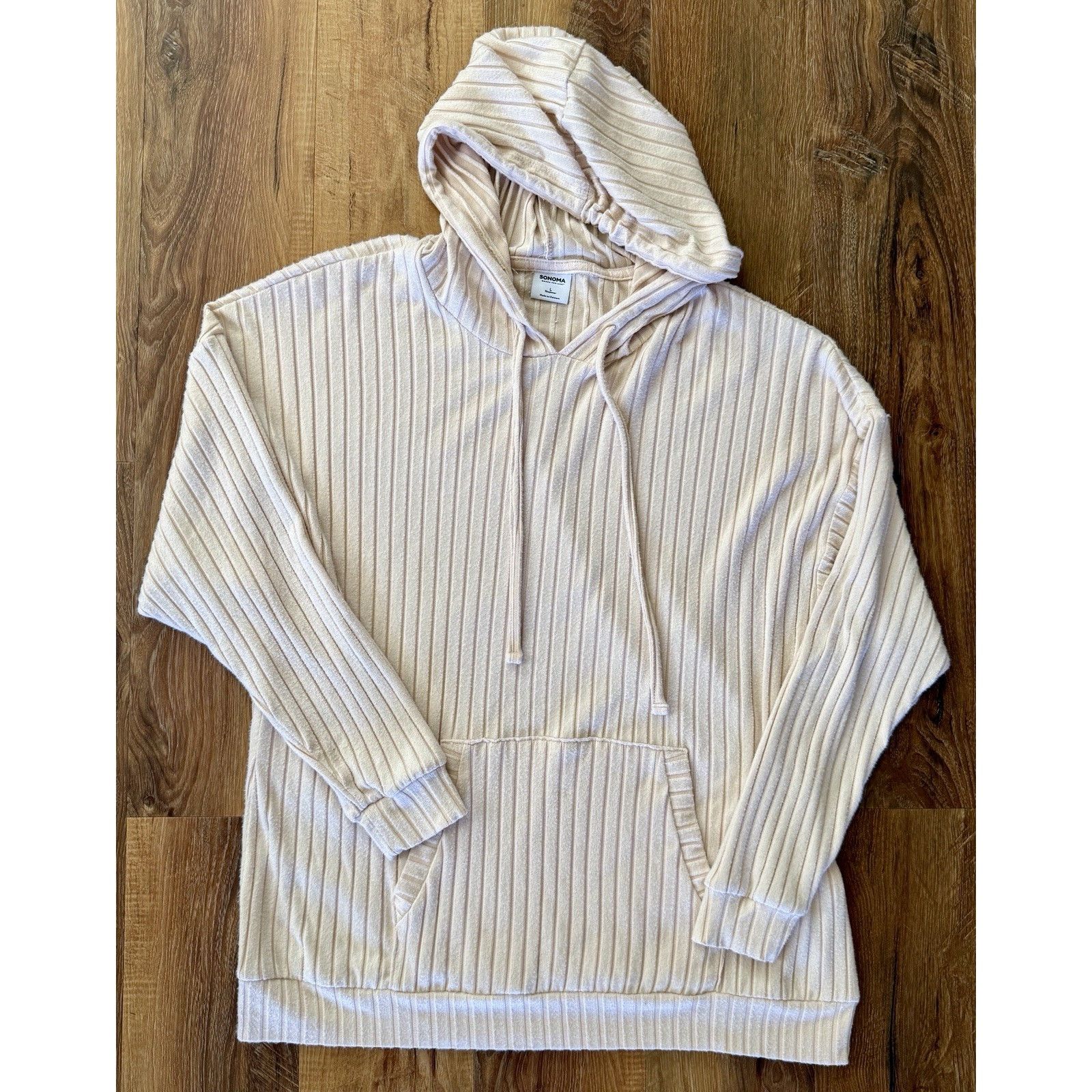 Sonoma Sonoma Pullover Hoodie Cream Long Sleeve Kangaroo Pocket Size L / US 10 / IT 46 - 4 Thumbnail
