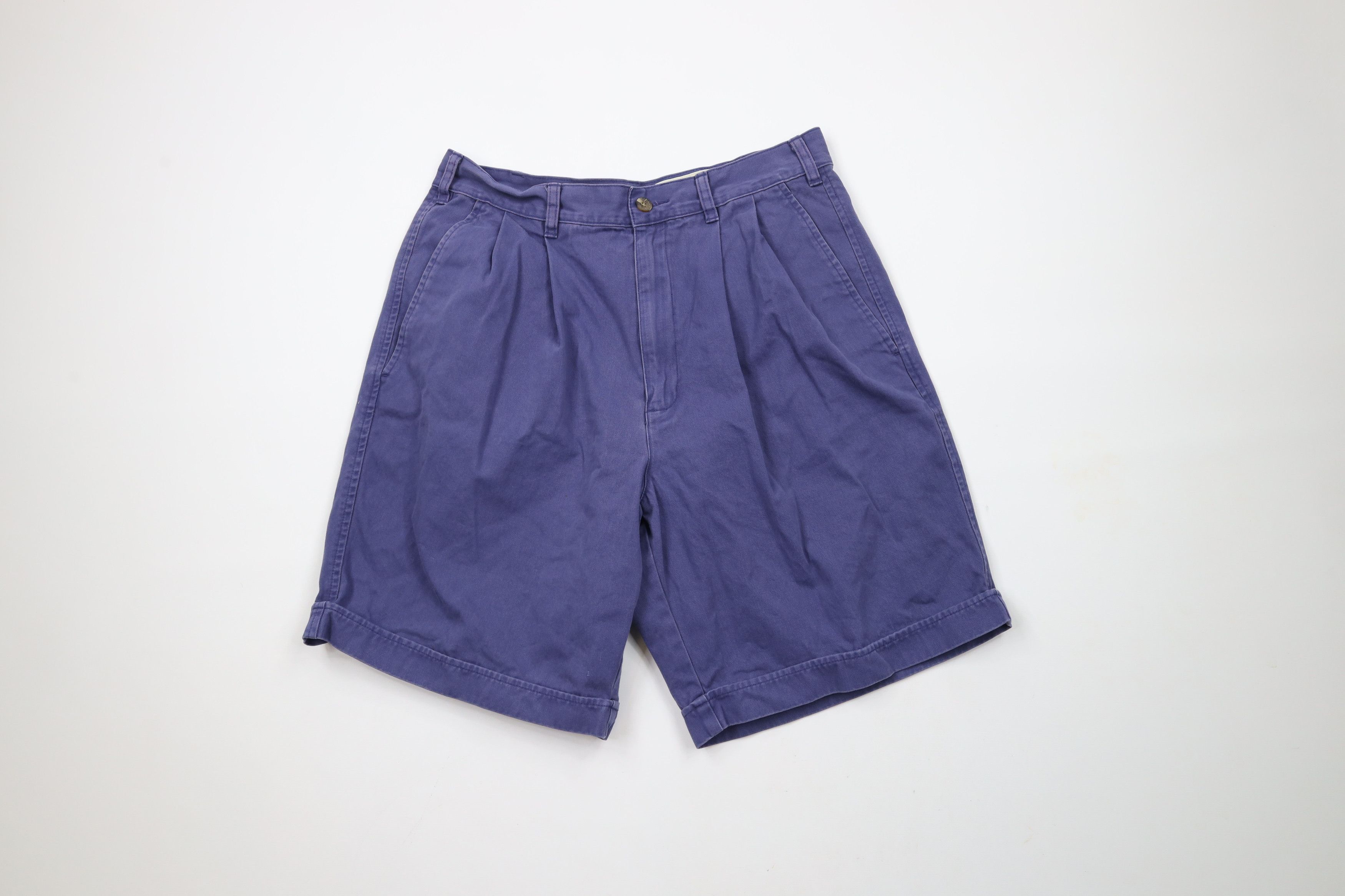 Eddie Bauer × Vintage Vintage 90s Eddie Bauer Above Knee Chino Shorts Blue Cotton Size US 30 / EU 46 - 1 Thumbnail