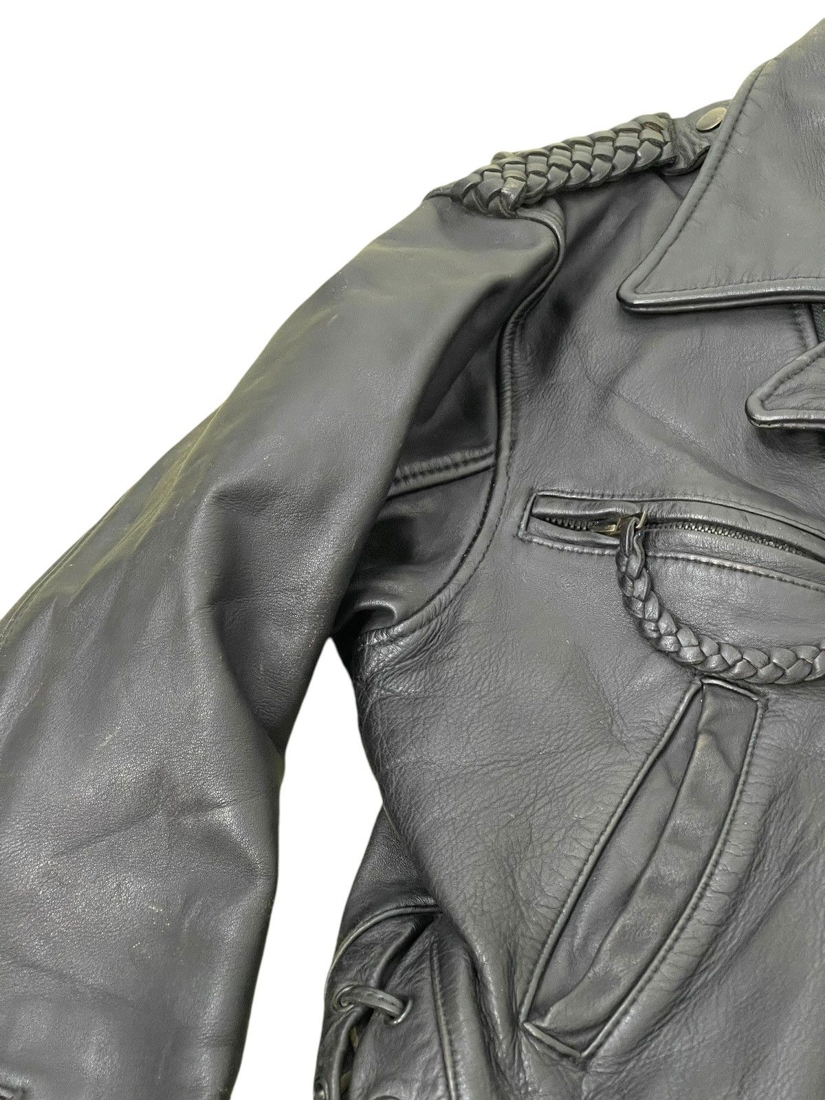Kadoya Vtg Kadoya Akira Leather Jacket Cowhide Double Collar 2🟦 Size US L / EU 52-54 / 3 - 9 Thumbnail