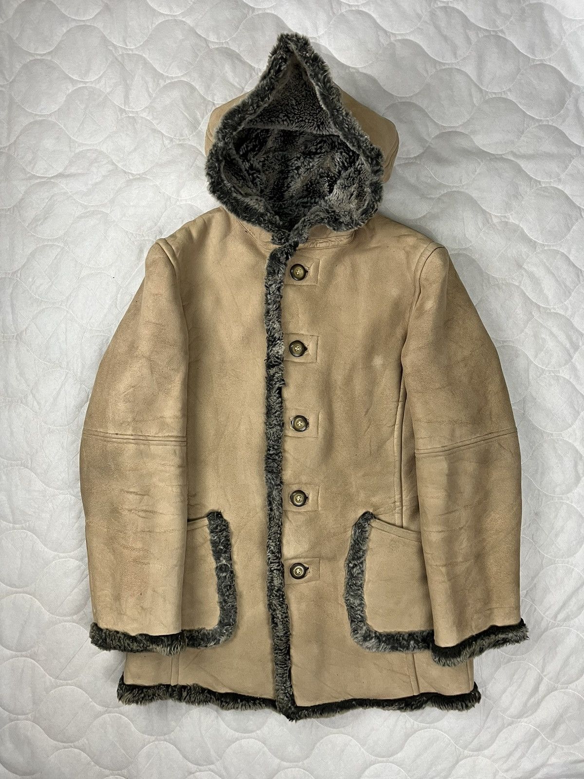 If Six Was Nine PPFM Suede Coat Jacket with Fur Sherpa Lined Size US M / EU 48-50 / 2 - 2 Thumbnail