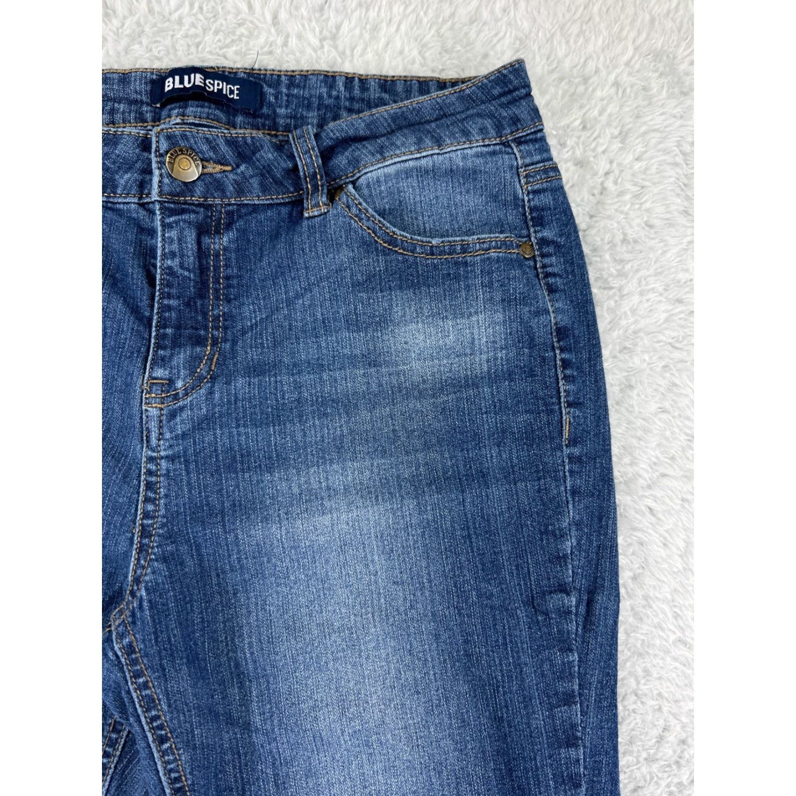 Vintage Blue Spice Jeans Womens Blue Denim Medium Wash 28x25 Slim Tapered Leg 9 Girls? Size 30" / US 8 / IT 44 - 5 Thumbnail