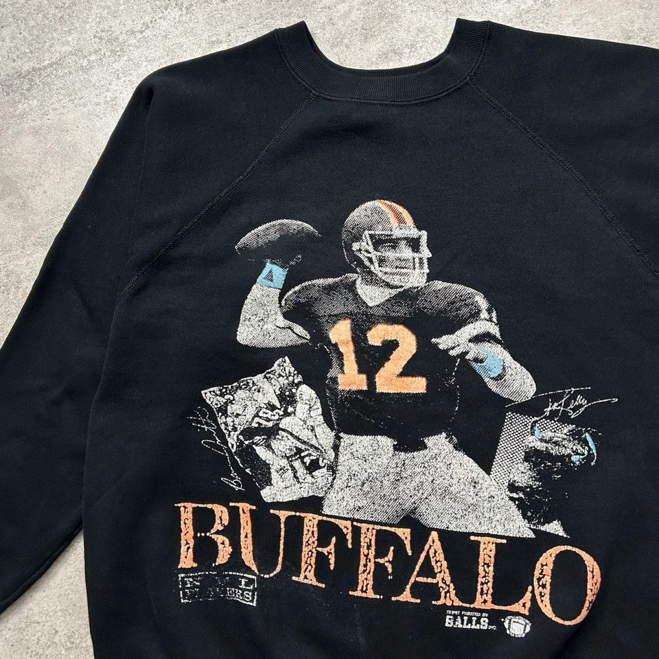 NFL × Vintage BUFFALO BILLS JIM KELLY CREWNECK SWEATSHIRT Sz M TULTEX Size US M / EU 48-50 / 2 - 3 Thumbnail