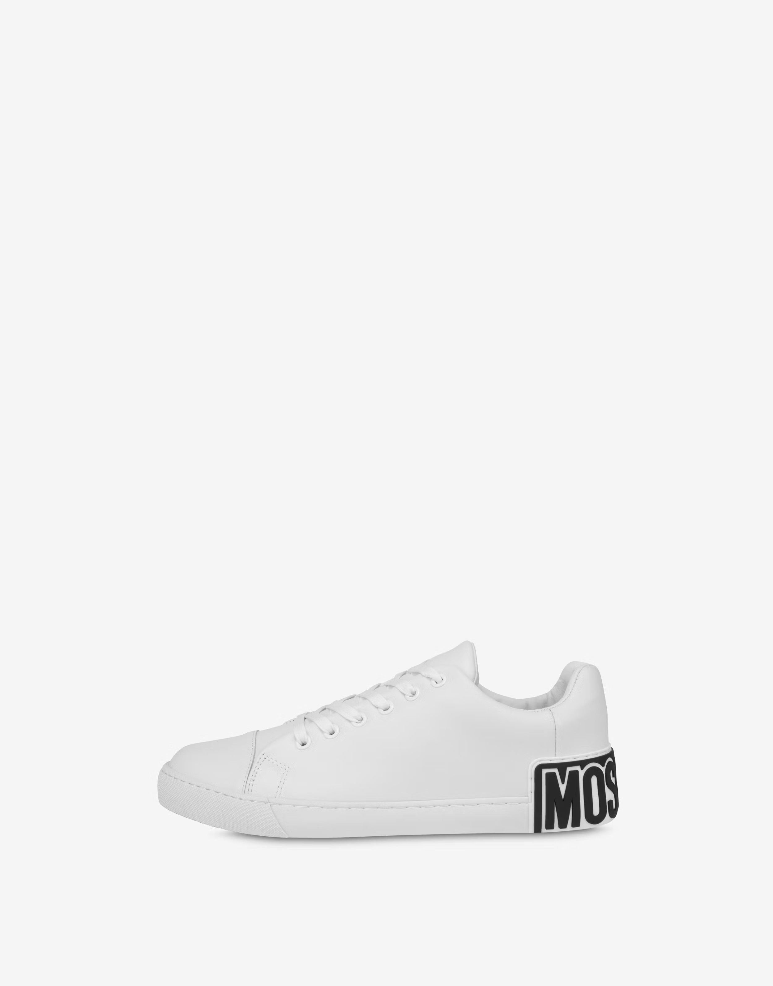Moschino o1s22i1n0824 Leather Low-Top Sneakers in White Size US 9 / IT 39 - 2 Thumbnail