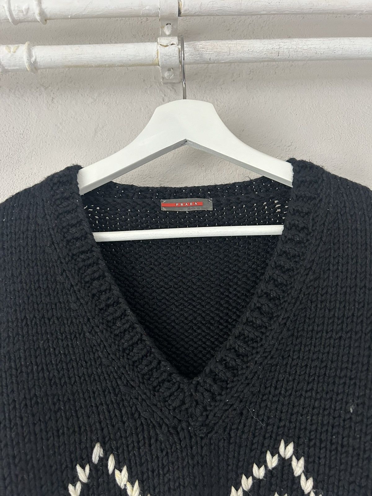 Prada Knit Sweater with Geometric Pattern Size US M / EU 48-50 / 2 - 3 Thumbnail