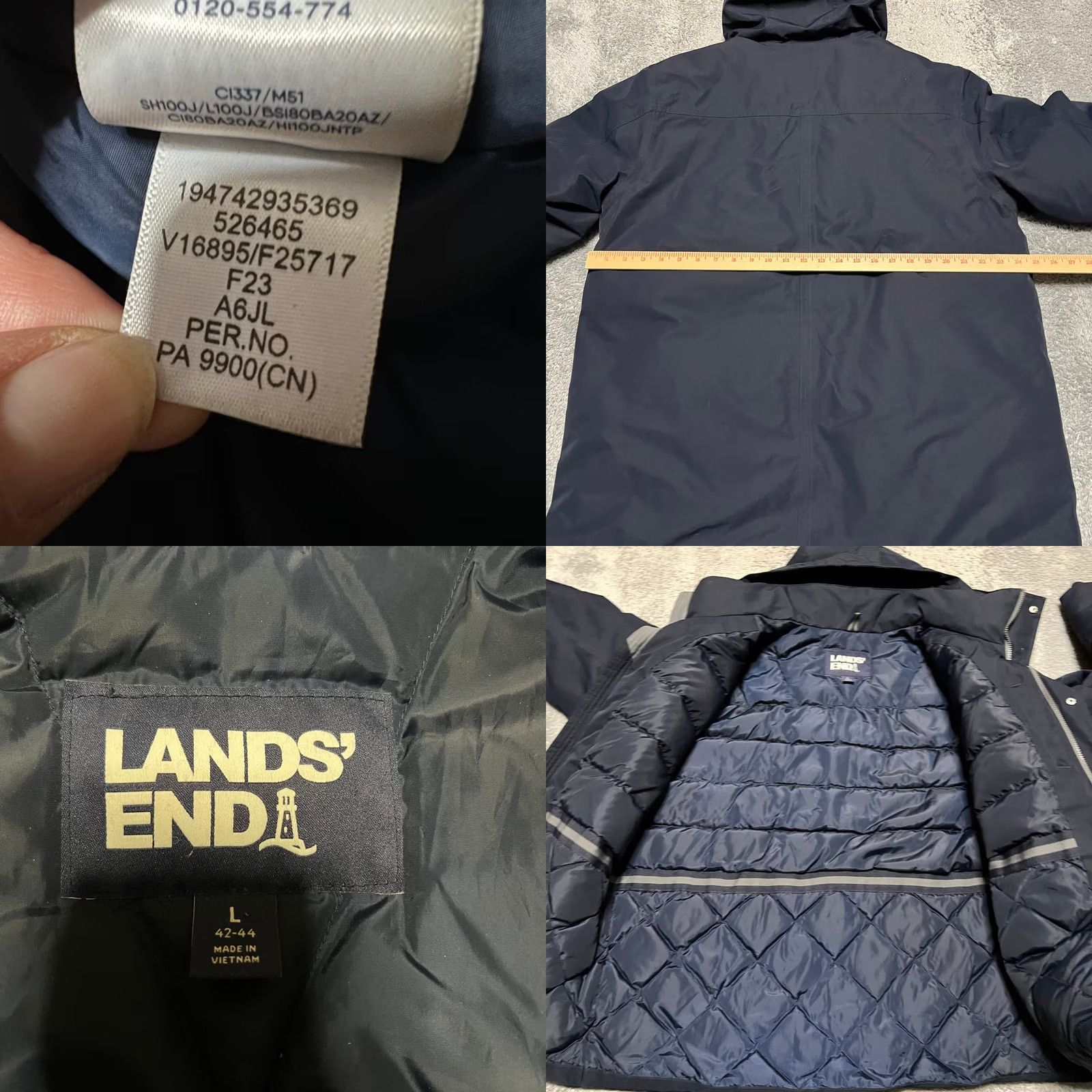 Lands' End Lands End Down Expedition Parka Coat Men Large Blue Winter Parka Faux Fur Hood Down Mens L Blue Jacket Size US L / EU 52-54 / 3 - 8 Thumbnail