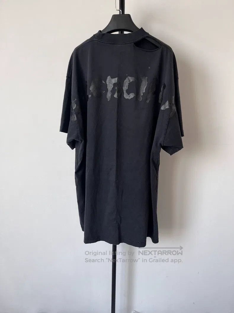 Balenciaga Letter Printed Short Sleeve Crew Neck Loose Fit