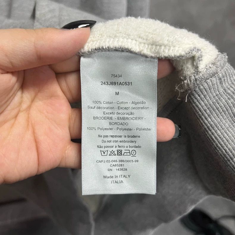 Dior Dior Gray Hooded Sweatshirt with Logo-2506 Size US M / EU 48-50 / 2 - 3 Thumbnail