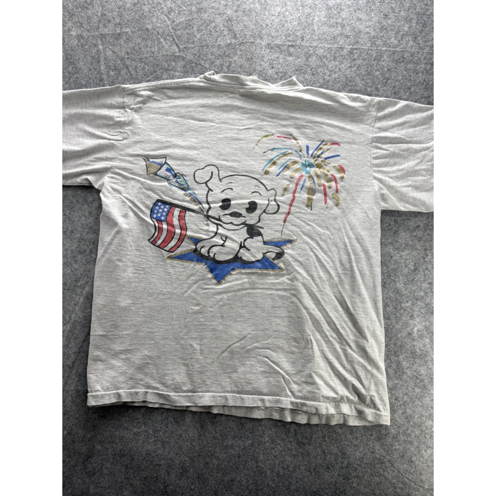 Vintage VINTAGE Street Works Betty Boop Shirt Mens L Gray USA Flag Patriotic Cartoon 90s Size US L / EU 52-54 / 3 - 4 Thumbnail