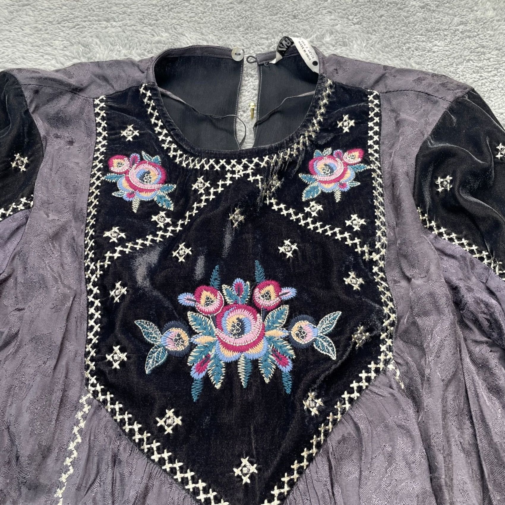Zara Zara Dress Women Small Gray A-Line Jacquard Embroidered Button 3/4 Sleeve MIDI Casual Party/Cocktail Travel Spring Summer Womens Size S / US 4 / IT 40 - 7 Thumbnail