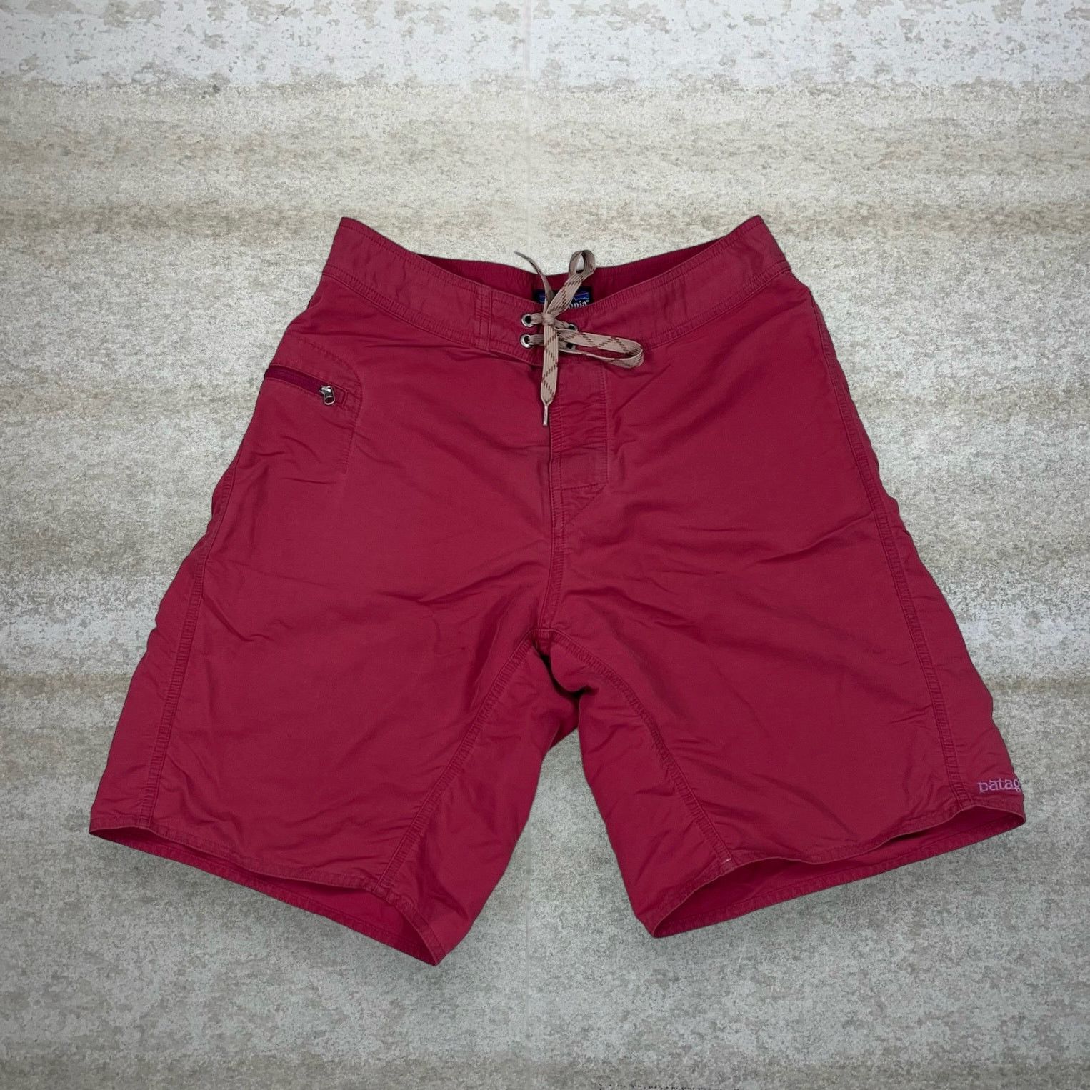 Crazy Patagonia Swim Shorts Red Trunks Subtle 9" Inseam, Men's (Size 30)