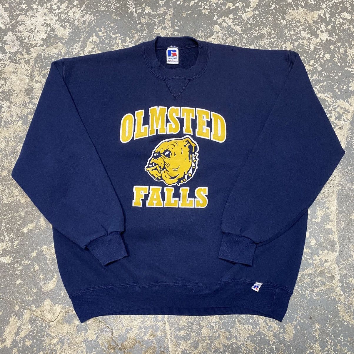 Russell Athletic × Vintage Vintage Russell Athletic Olmsted Falls Navy Boxy Crewneck US Size US XL / EU 56 / 4 - 1 Thumbnail