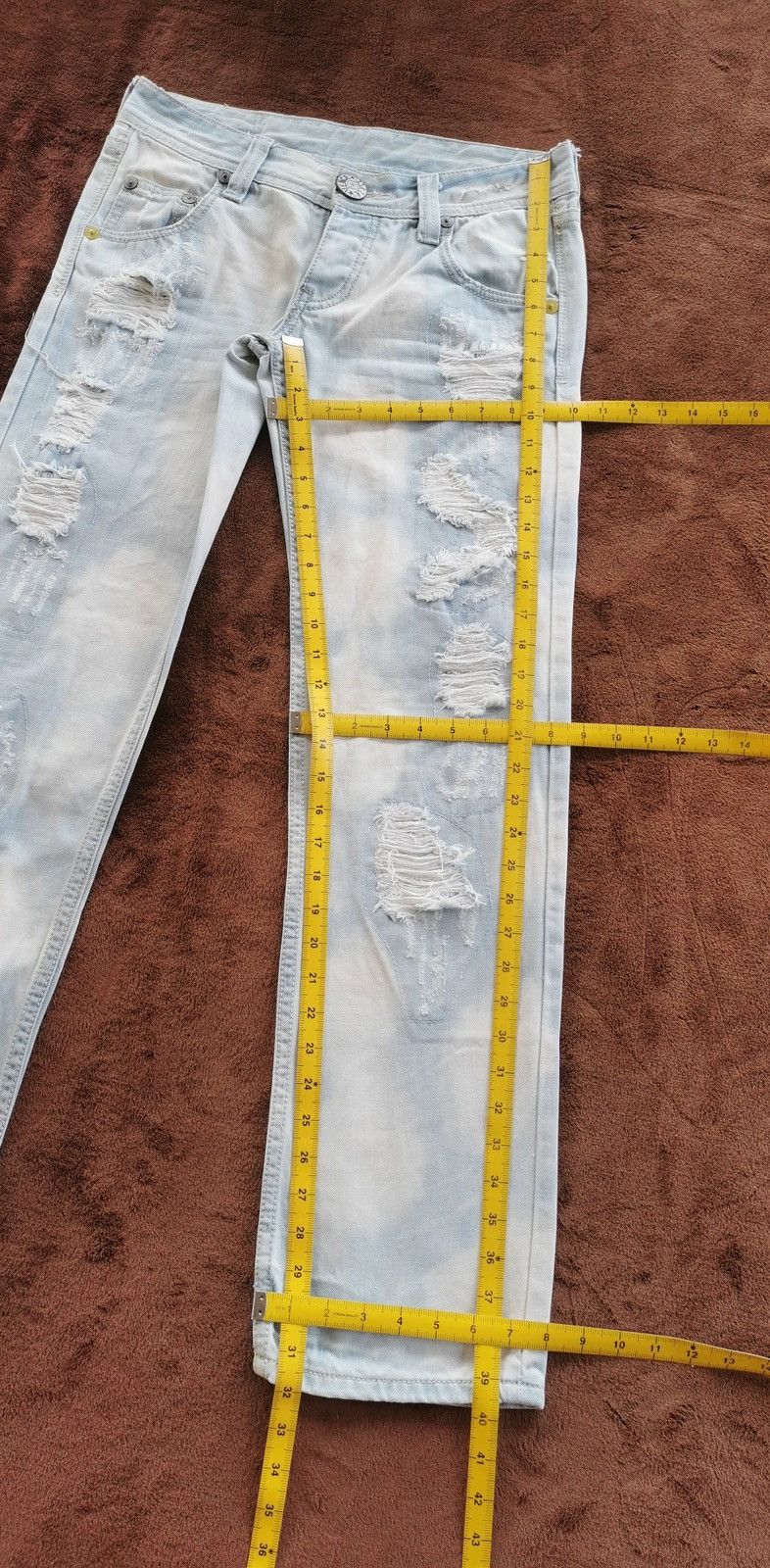 Japanese Brand Vence Japan Bleach Distressed Denim Jeans Size US 32 / EU 48 - 12 Thumbnail