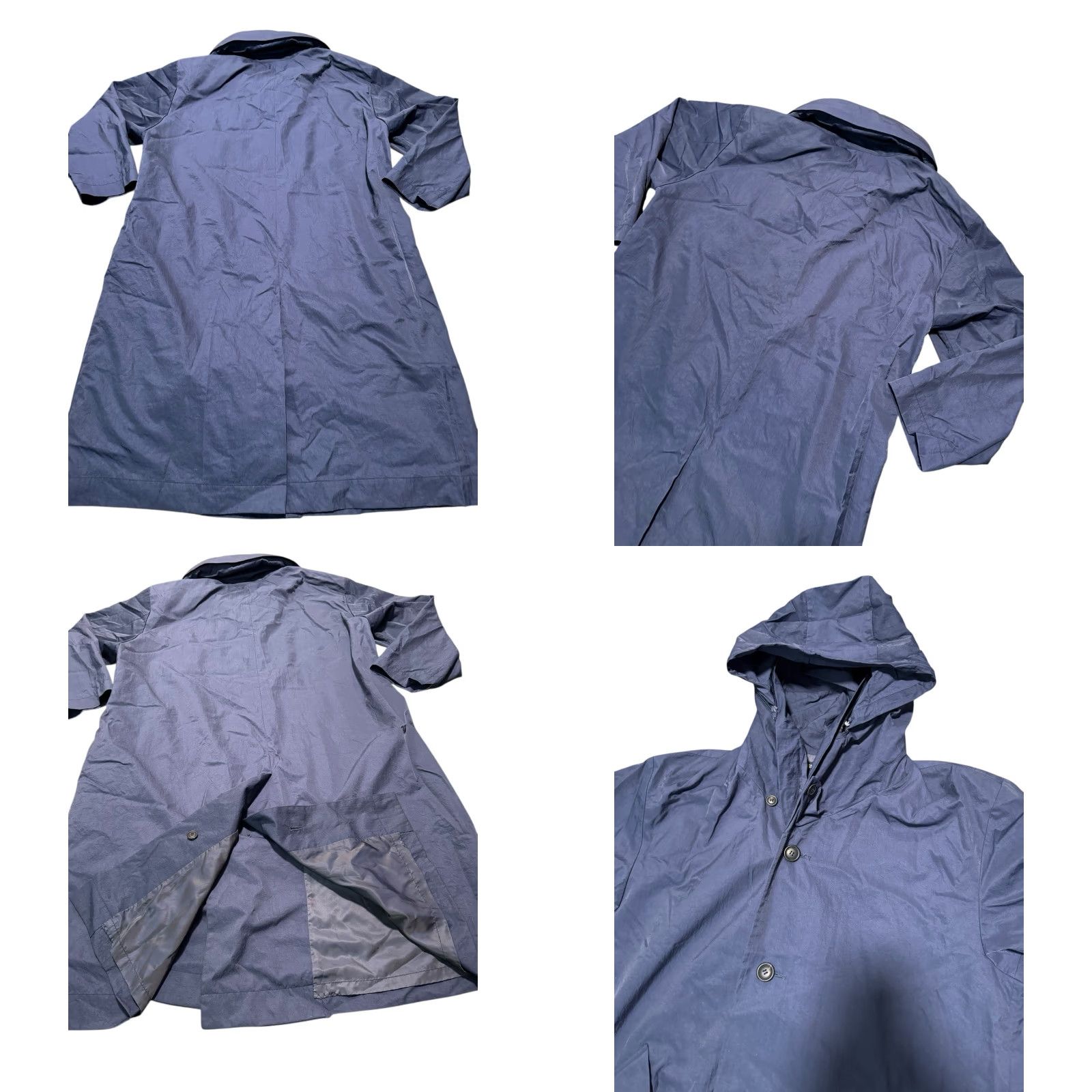 Issey Miyake Vtg ISSEY MIYAKE MEN Navy Nylon Windcoat Trench Coat Hooded ME29-FA011 M Oversized Jackets? Size M / US 6-8 / IT 42-44 - 8 Thumbnail