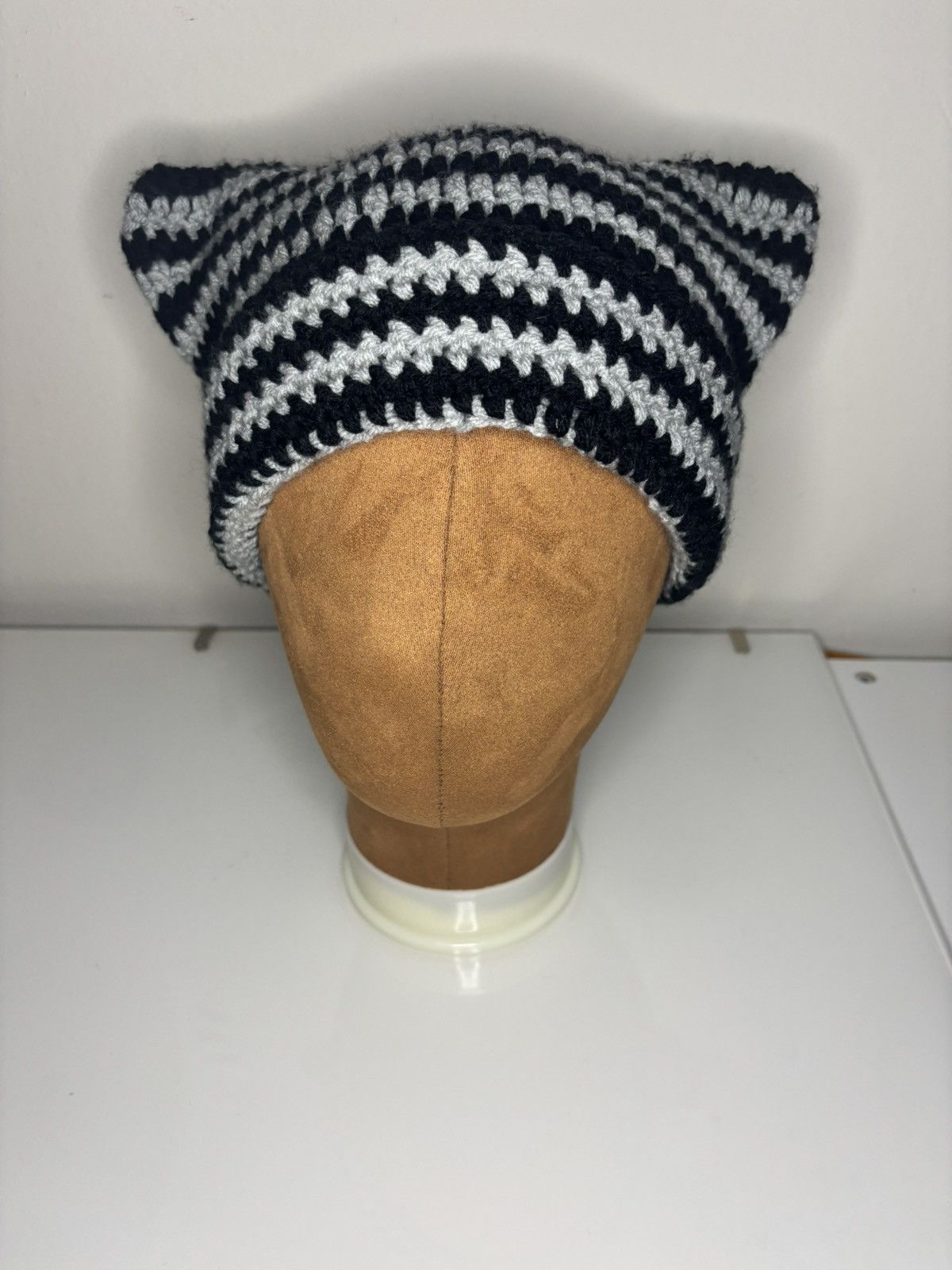 Handmade Crochet Cat Ear Hat Size ONE SIZE - 1 Thumbnail