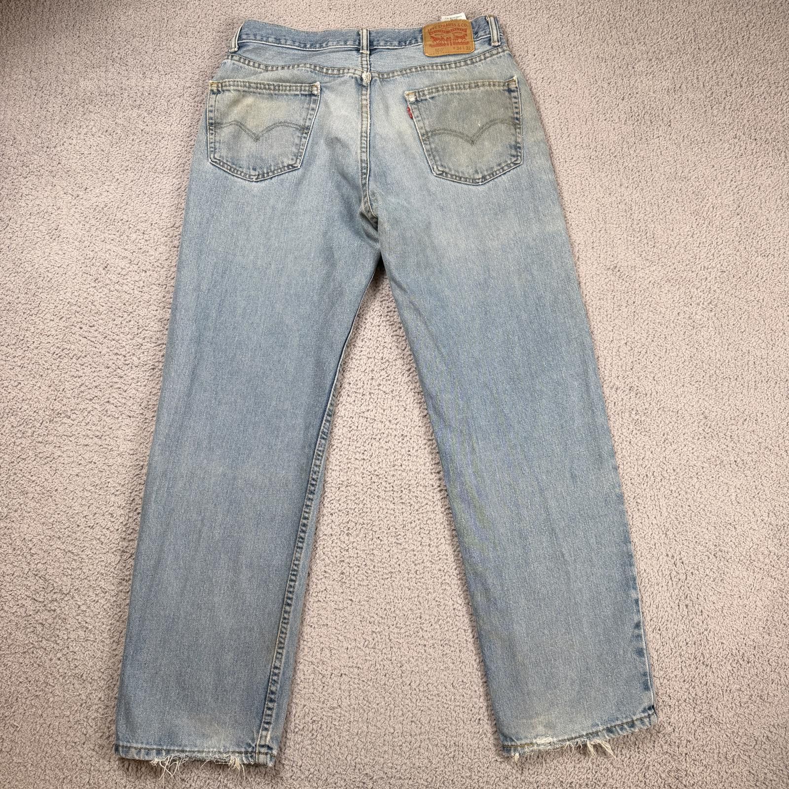 Levi's Levis 550 Relaxed Fit Jeans 34x32 Blue Light Wash Faded Size US 34 / EU 50 - 2 Thumbnail