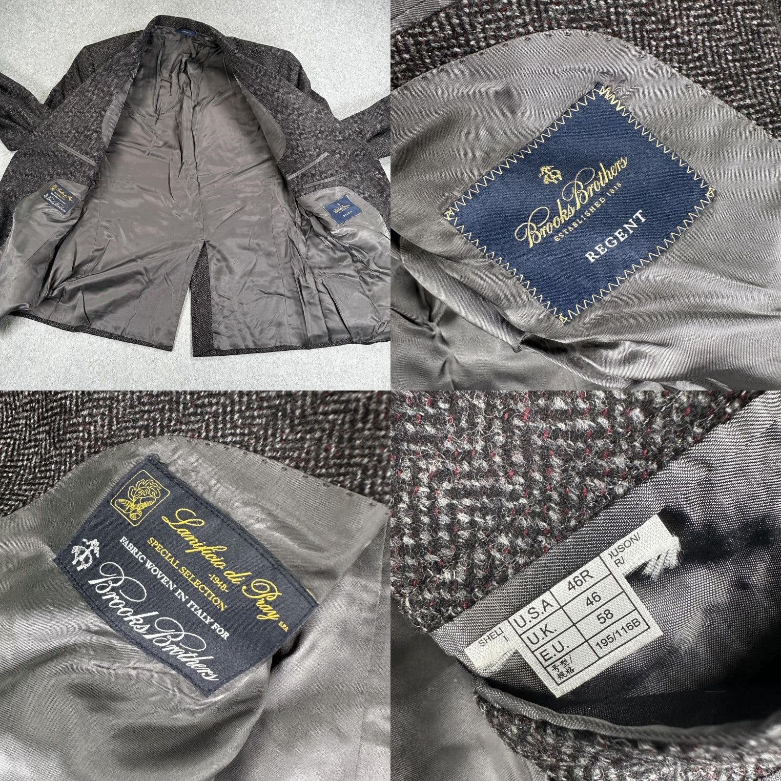Brooks Brothers Brooks Brothers Sport Coat Mens 46 Gray Herringbone Tweed Wool Regent Jacket/Coat Regular Notch Lapel Two-Button Wool Blazer Casual Business Mens Size 46R - 8 Thumbnail