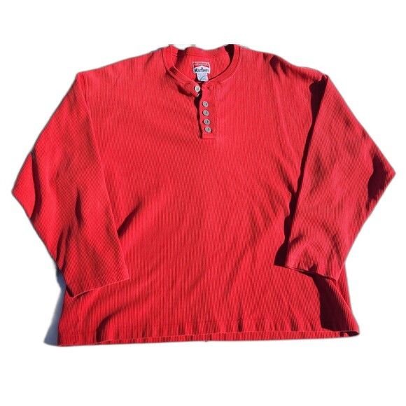 Marlboro Vtg Marlboro Thermal Layered Henley shirt made in USA Size US L / EU 52-54 / 3 - 1 Thumbnail