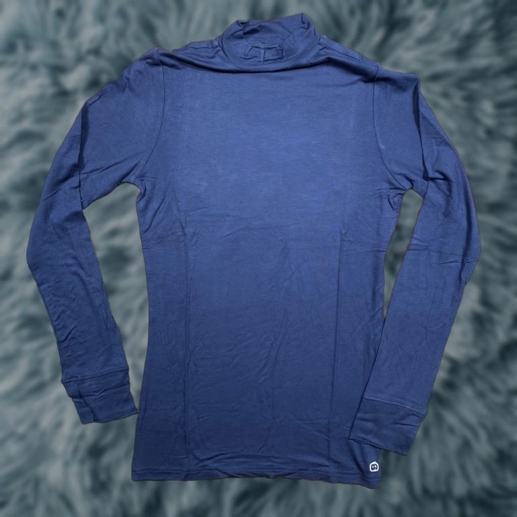 Vintage WonderWink Layers Long Sleeve Shirt Womens XS Navy Mock Neck Pullover Workwear T-Shirt Basic Moisture Wicking Stretch Size XS / US 0-2 / IT 36-38 - 1 Thumbnail