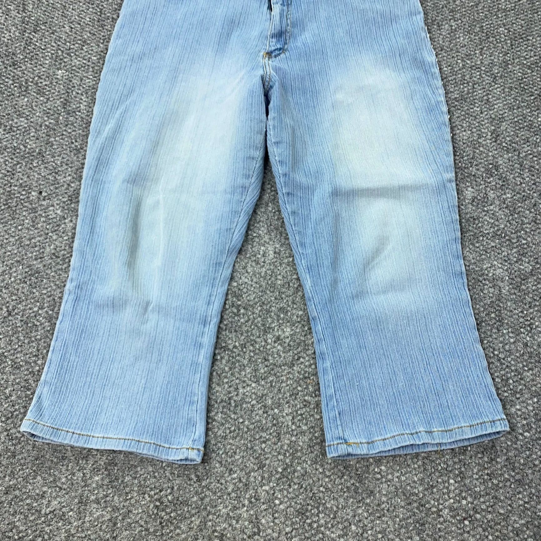 Vintage VTG R4R Rave 4 Real Capri Jeans Womens 15 Blue Stretch Mid-Rise Faded Studded Jeans Size 34" / US 12 / IT 48 - 7 Thumbnail