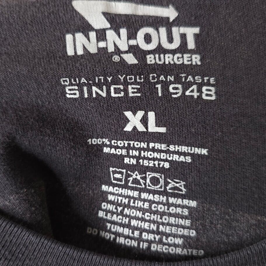 Other In N Out T Shirt Mens Size Large Black Fast Food Snack Tee Size US L / EU 52-54 / 3 - 6 Thumbnail