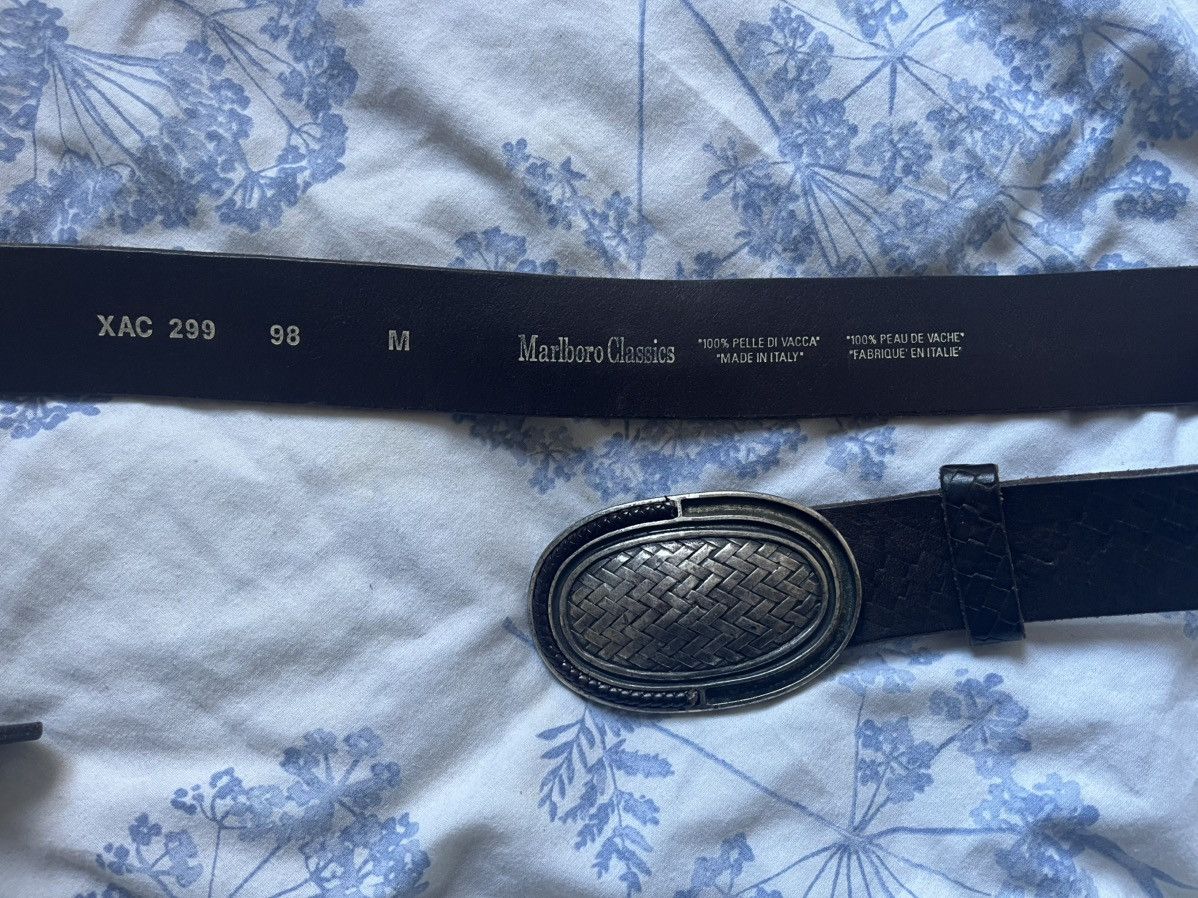 Marlboro Classics Vintage Marlboro Classics brown leather belt silver buckle Size ONE SIZE - 7 Thumbnail