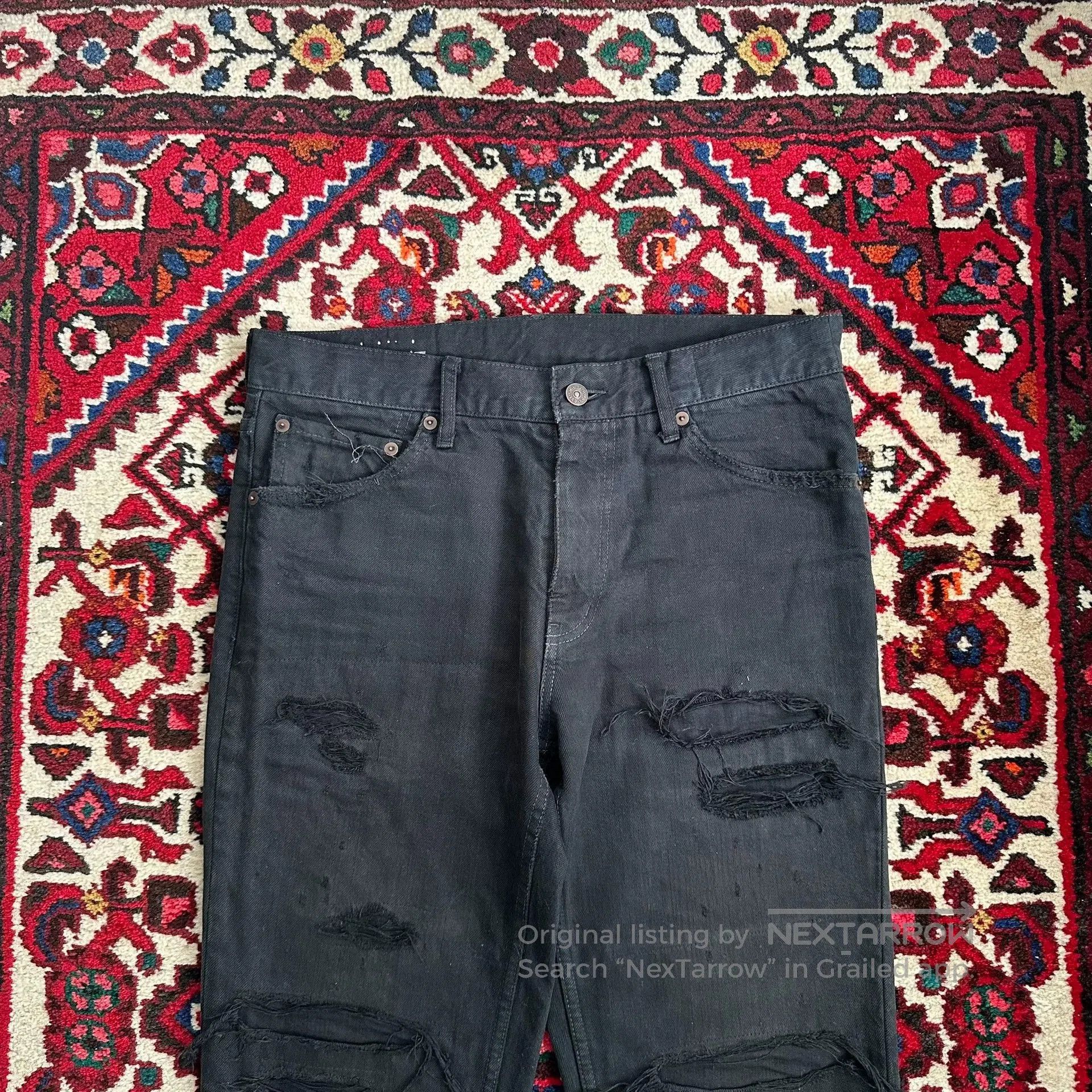 Visvim visvim black distressed denim pants size W32L3. Size US 32 / EU 48 - 3 Thumbnail