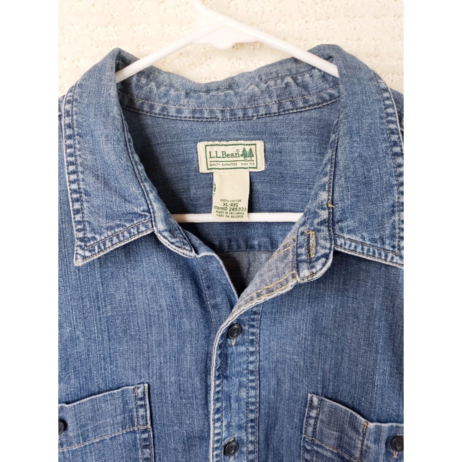 Vintage VINTAGE LL Bean Denim Button Down Shirt Long Sleeve Men's XL Reg. Pockets EUC 80s 90s Outdoor American Size US XL / EU 56 / 4 - 4 Thumbnail