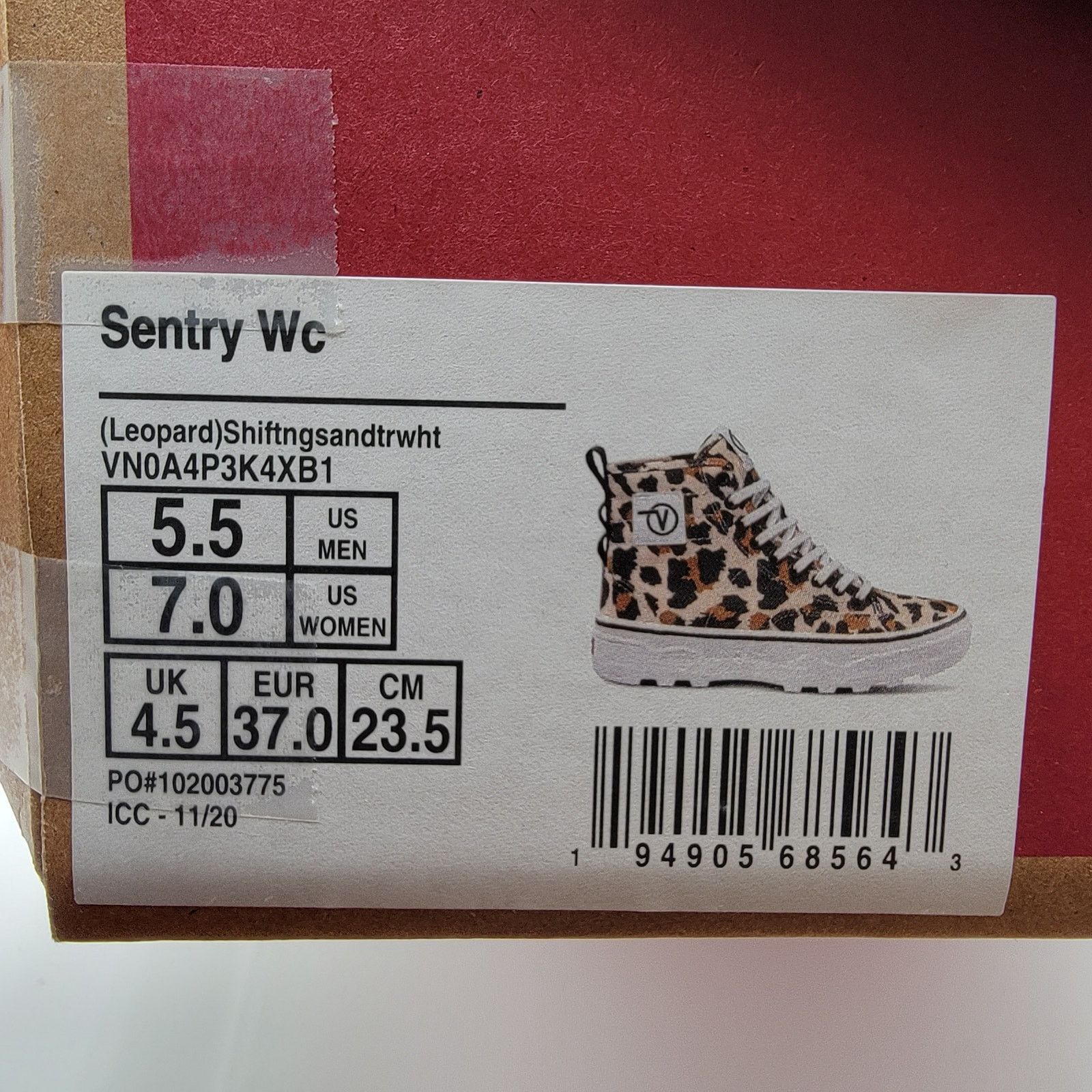 Vans Vans Sentry WC 'Leopard' Sz 5.5M/7W VN0A4P3K4XB Size US 7 / IT 37 - 11 Thumbnail