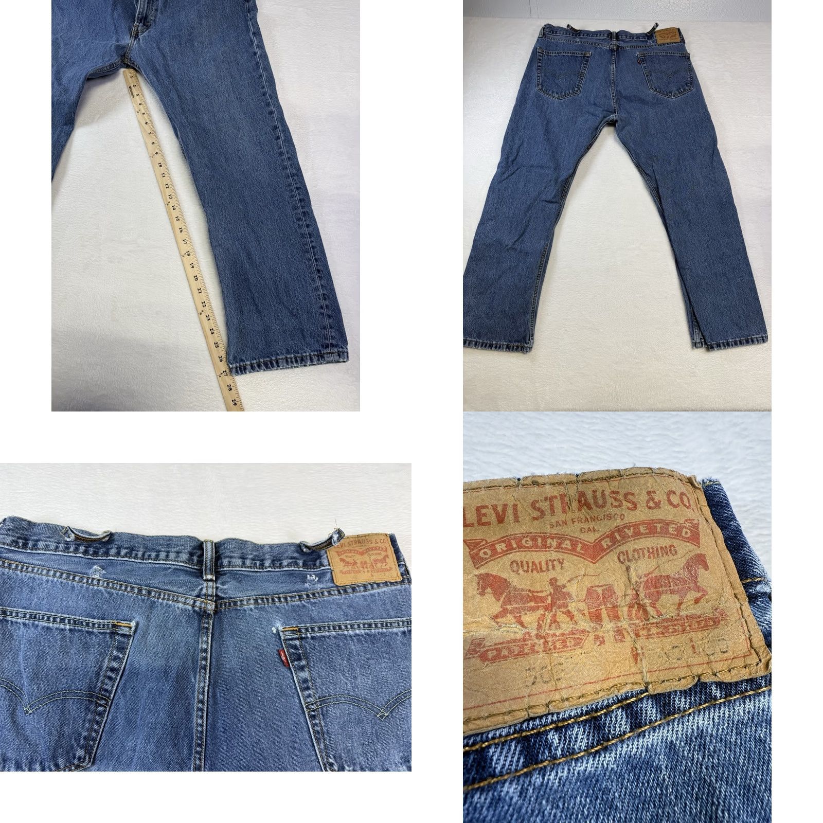 Levi's Levi's 505 Jeans Men 40x30 Regular Fit Straight Denim Blue 5-Pocket Zip Button Jeans Size US 40 / EU 56 - 8 Thumbnail