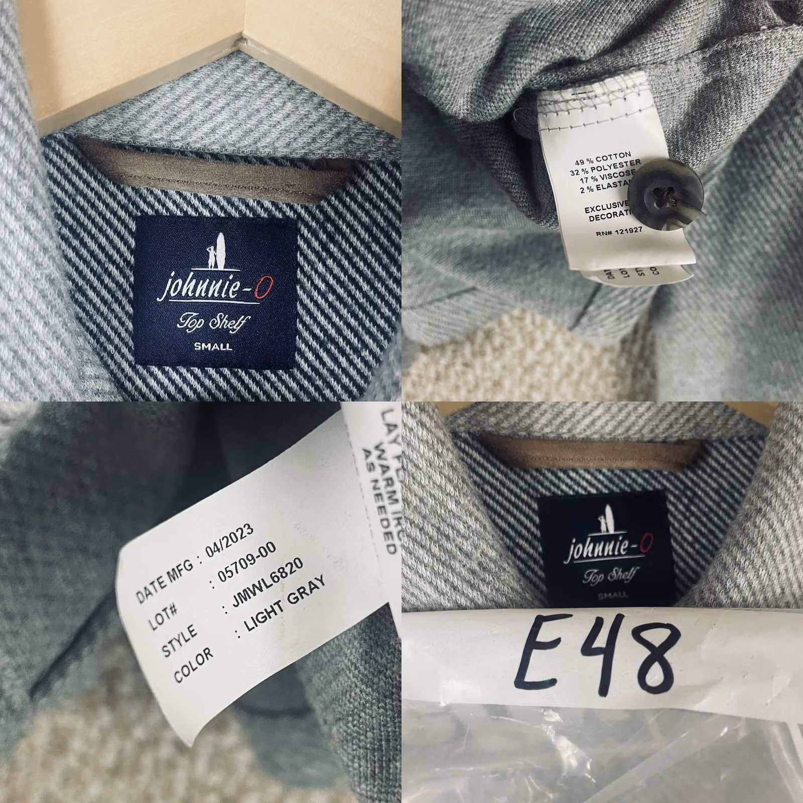 johnnie-O Johnnie-O Shirt Mens Small Gray Carl Stretch Button Up Flannel Long Sleeve E48 Size US S / EU 44-46 / 1 - 8 Thumbnail