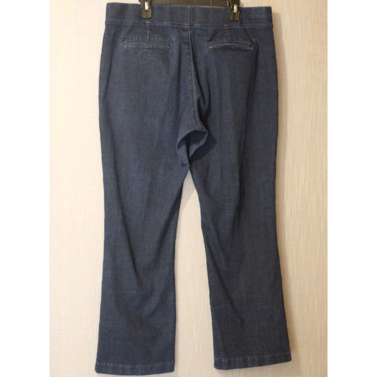 Lee Lee Natural Fit Jeans Dark Blue Straight Lag Pull On Womens 18M #A3-24 Size 40" / US 18 - 5 Thumbnail