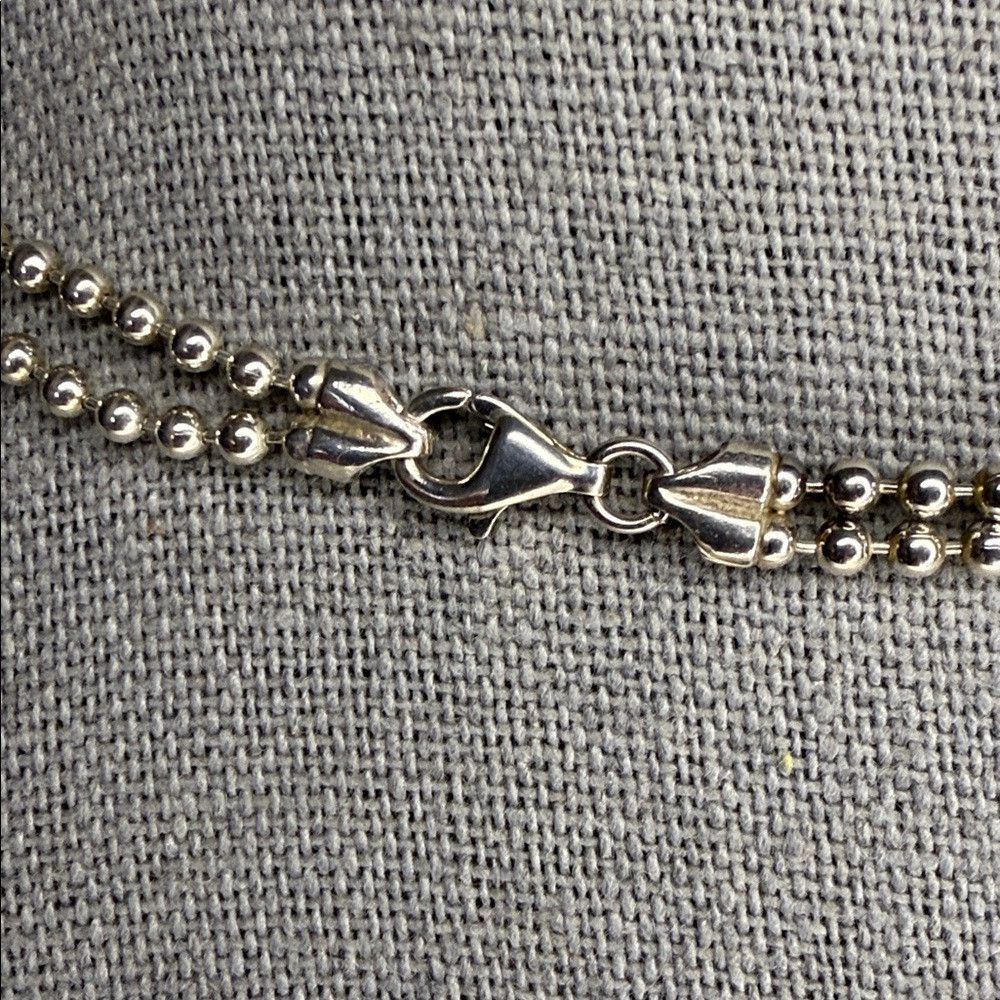 Gucci Gucci 925 Sterling Silver Double Ball Chain Necklace with R Size ONE SIZE - 6 Thumbnail