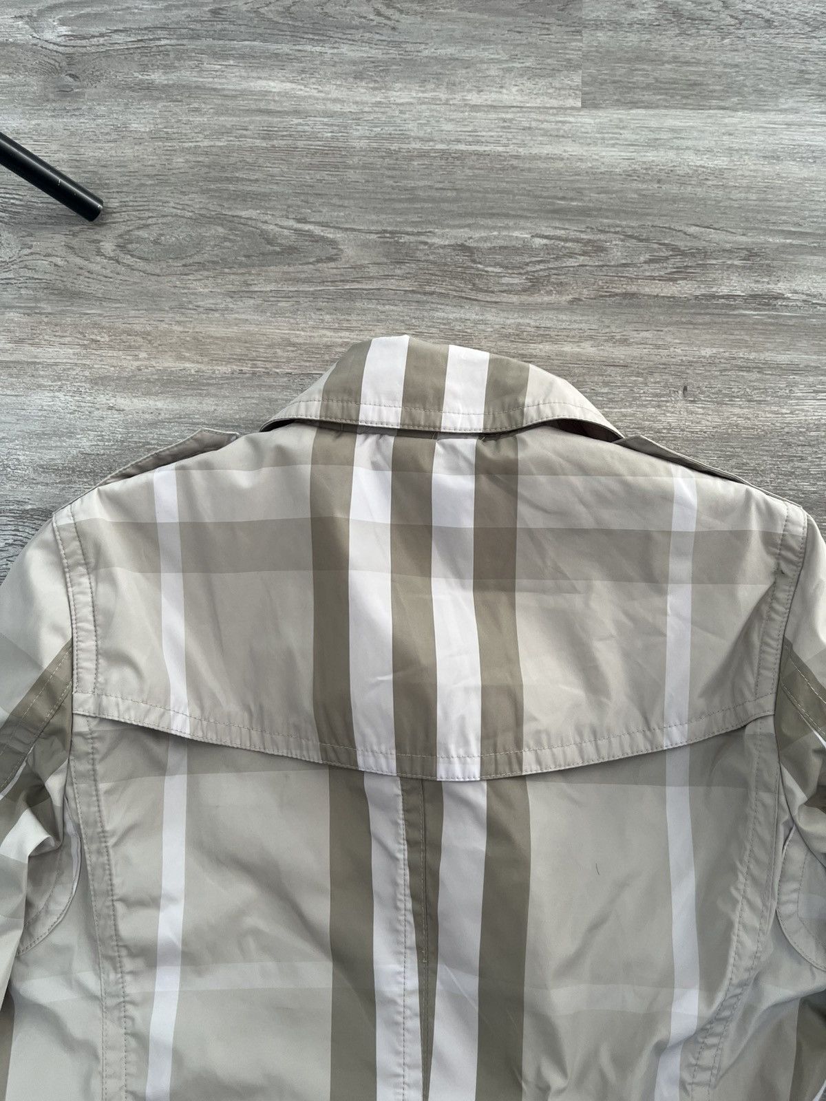 Burberry × Designer Burberry Brit Check Neck Light Trench Coat Jacket Size M / US 6-8 / IT 42-44 - 9 Thumbnail
