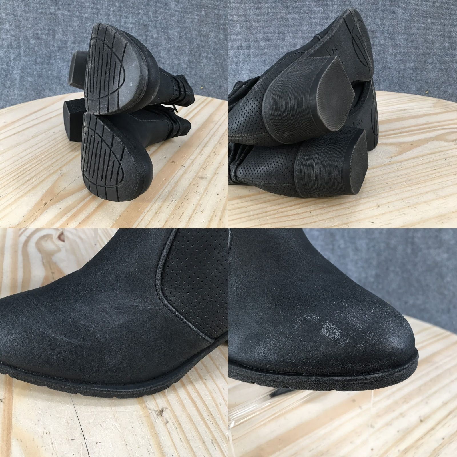 Vintage White Mountain Uptown Ankle Boots Womens 6 M Bootie Zip Faux Leather Black Size US 6 / IT 36 - 8 Thumbnail