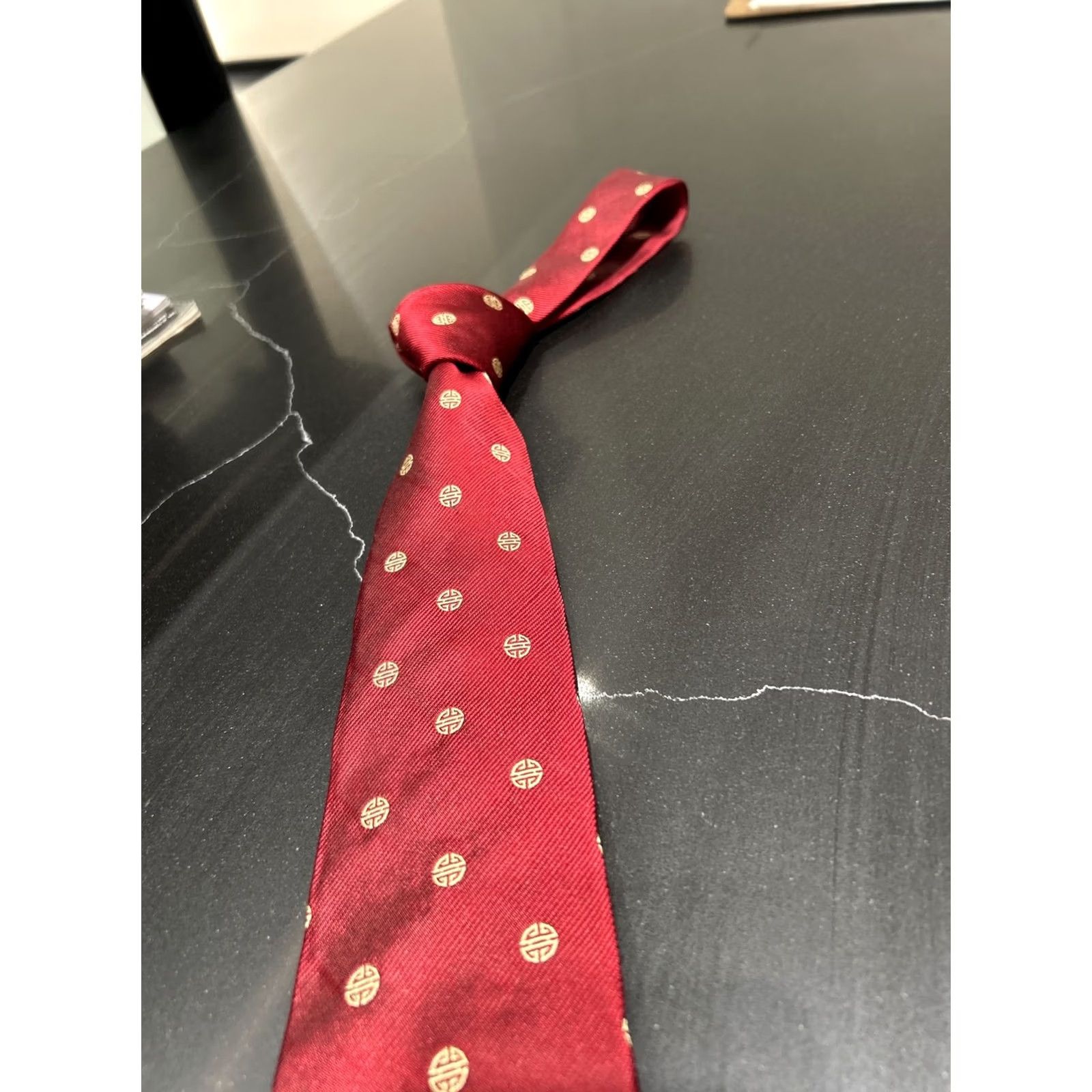 Vintage VINTAGE Gumps Silk Tie Burgundy Men Tie Silk Size ONE SIZE - 3 Thumbnail