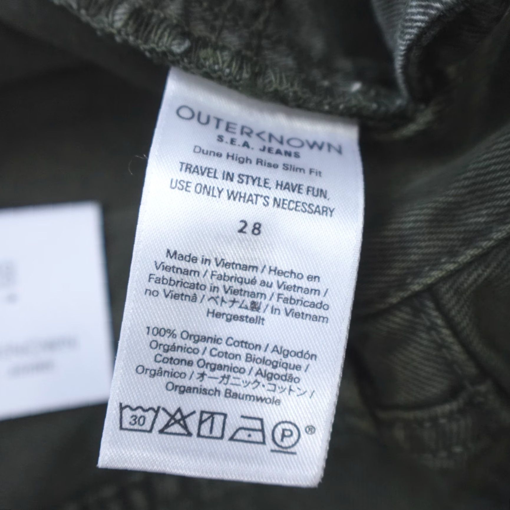 Outerknown Outerknown SEA Dune High Rise Slim Fit Organic Cotton Jeans Pine Women's Size 28 Size 28" / US 6 / IT 42 - 5 Thumbnail
