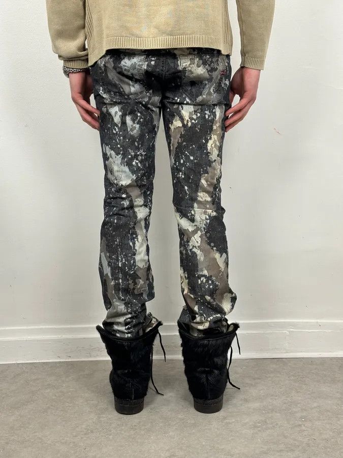 Diesel 2000s Diesel Grey Painted Splash Abstract Pants Size US 30 / EU 46 - 3 Thumbnail