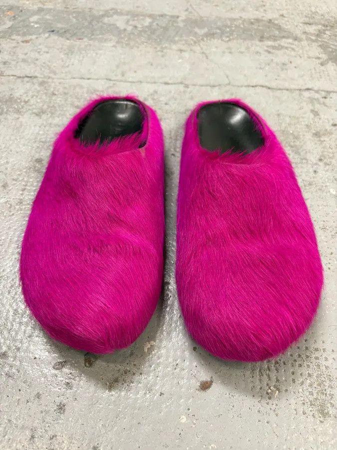 Marni Marni Pink Fuschia Long-Hair Calfskin Mules Size US 9 / EU 42 - 2 Thumbnail