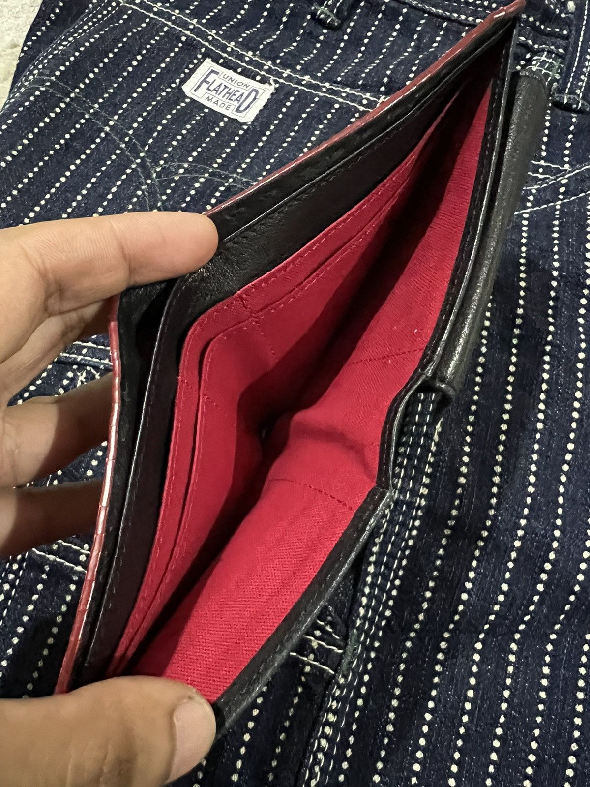 Takeo Kikuchi Italian Leather Tanned Edge Stitching 2 Tones Bifold Wallets Size ONE SIZE - 5 Thumbnail