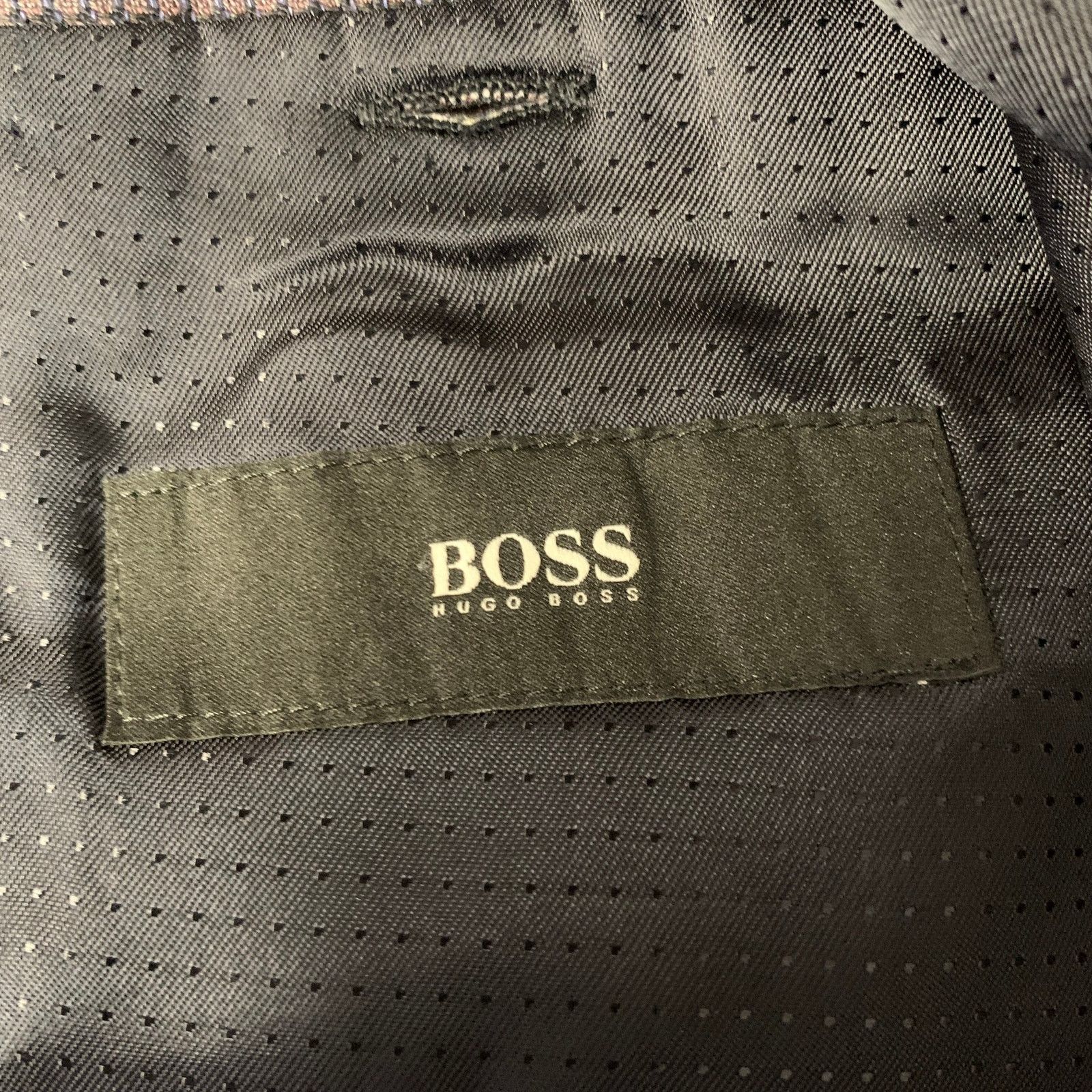 Hugo Boss HUGO BOSS Size 38 Purple Check Wool Linen Sport Coat Size 38R - 7 Thumbnail