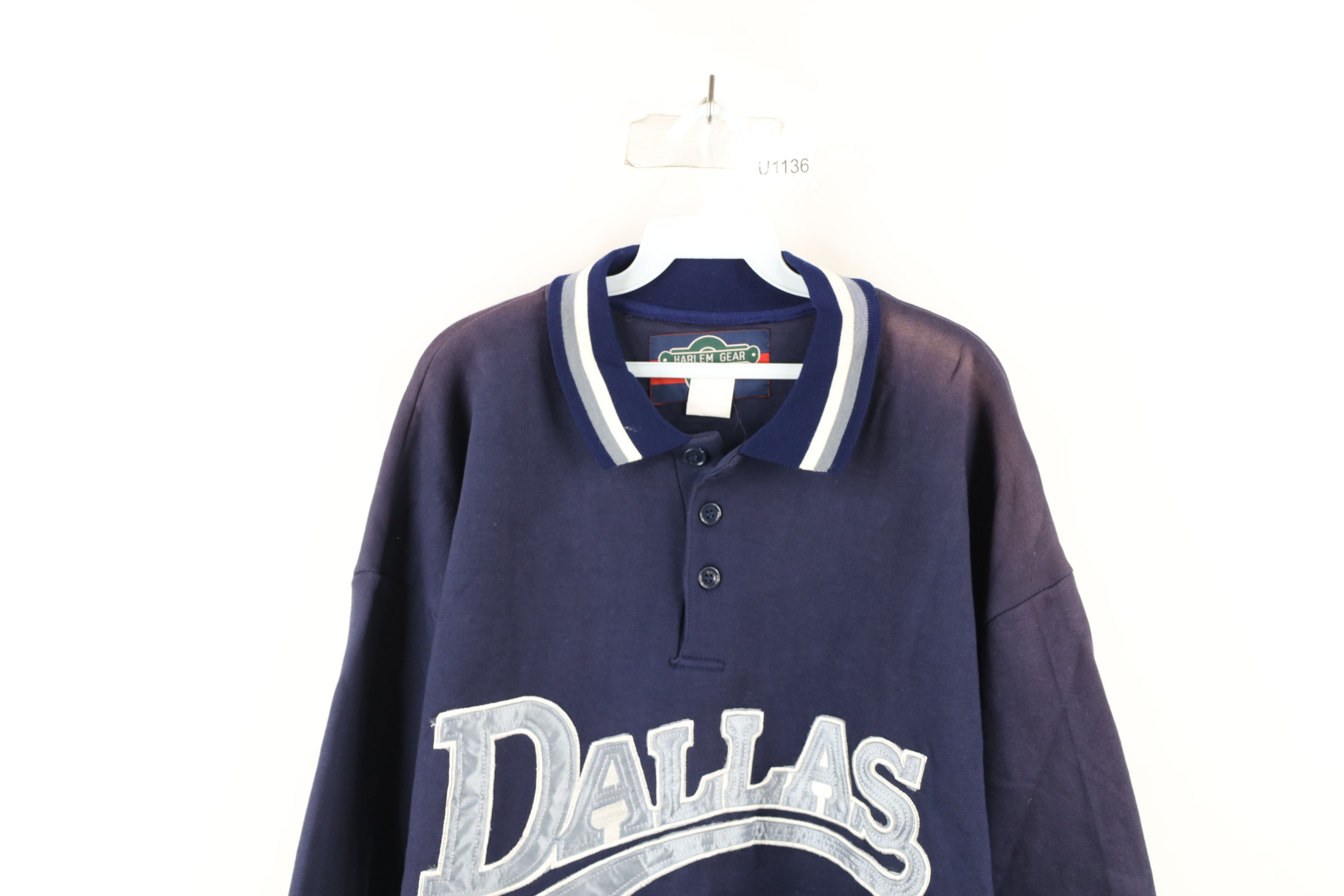 Vintage Vintage 90s Out Dallas Cowboys Collared Sweatshirt Blue Size US L / EU 52-54 / 3 - 2 Thumbnail