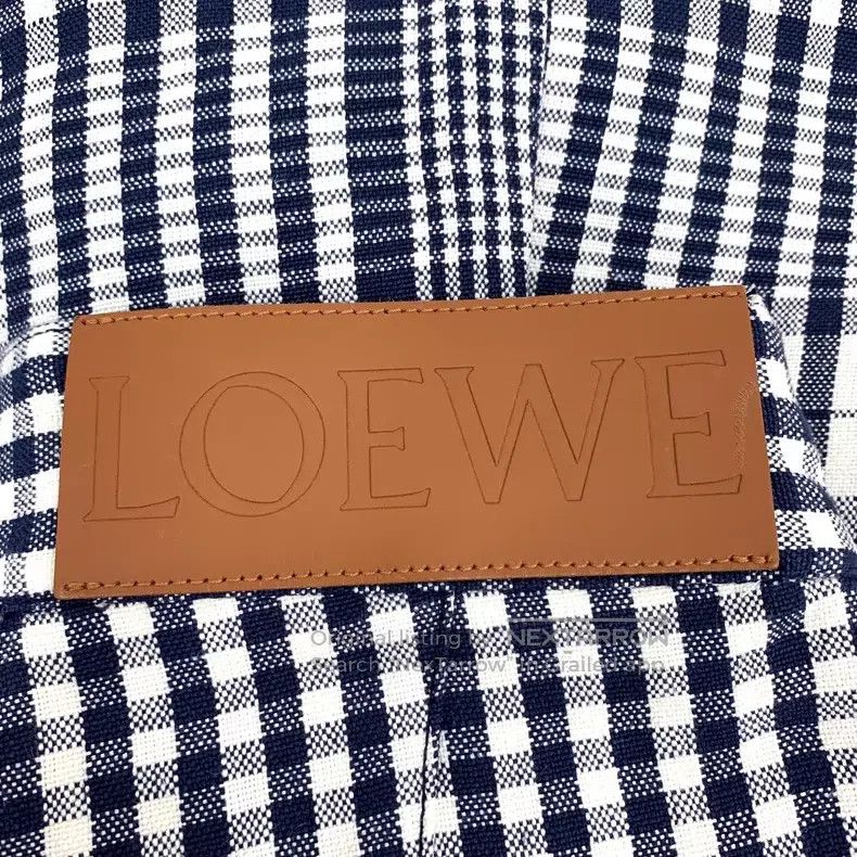 Loewe Loewe Grey Checkered Linen Casual Wide Leg Trousers Size 26" / US 2 / IT 38 - 6 Thumbnail