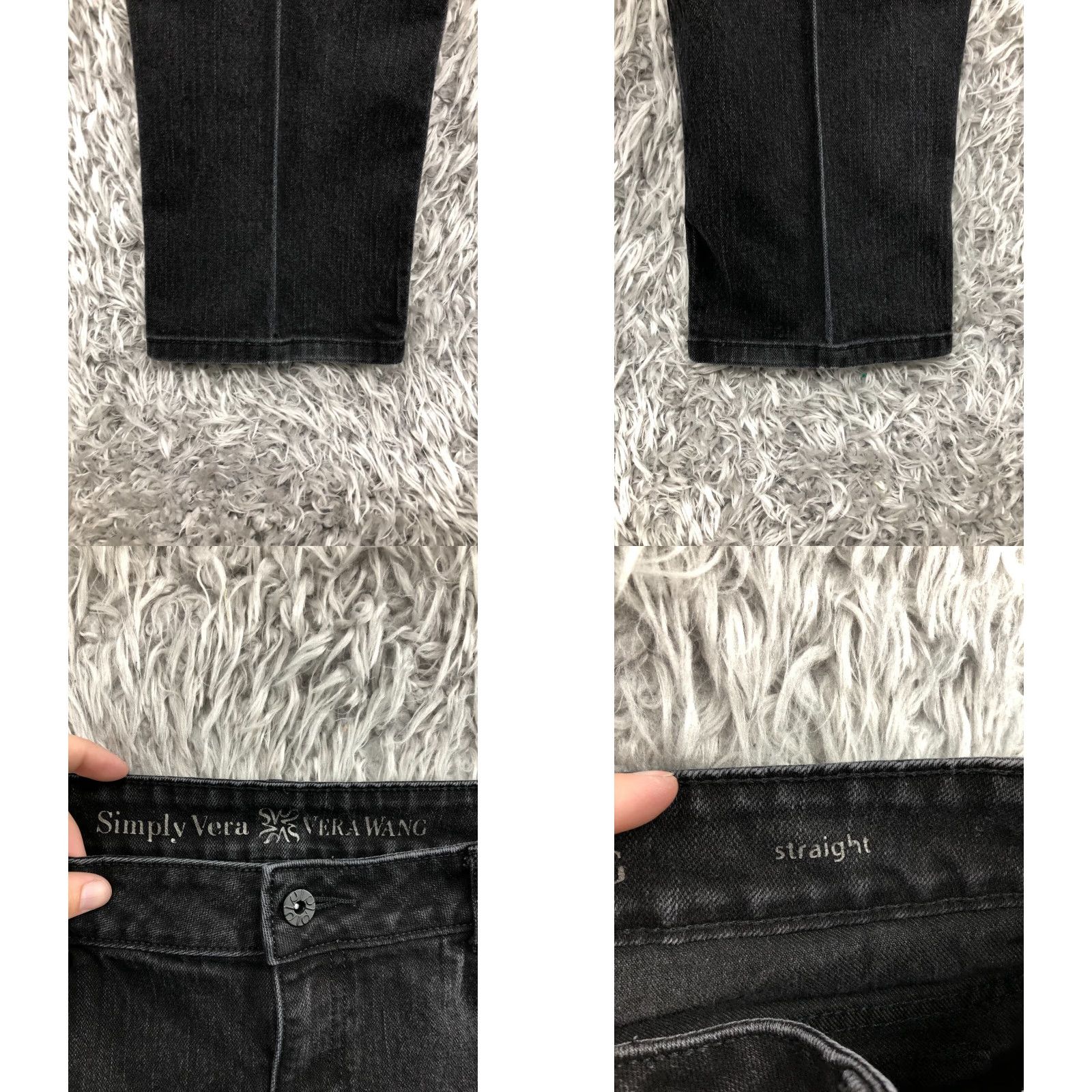 Vera Wang Vera Wang Simply Jeans Women Dark Wash Black 8 Regular 31 Inseam 5-Pocket Straight Denim Cotton Zipper Button Logo Belt Loops Vintage No Flaw Size 30" / US 8 / IT 44 - 8 Thumbnail