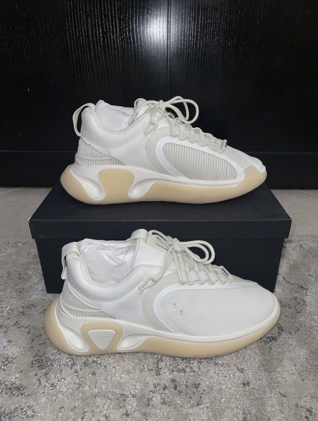 Balmain BALMAIN B RUNNER LOW. SIZE 45 / 12 US. WHITE BEIGE ROSE GOLD Size US 12 / EU 45 - 1 Thumbnail