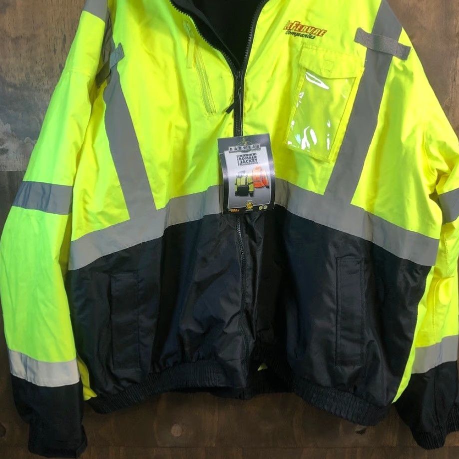Vintage Radwear Mens Jacket Yellow Black Construction Workwear Deluxe Bomber PPE 5X Jacket Size US XXL / EU 58 / 5 - 3 Thumbnail