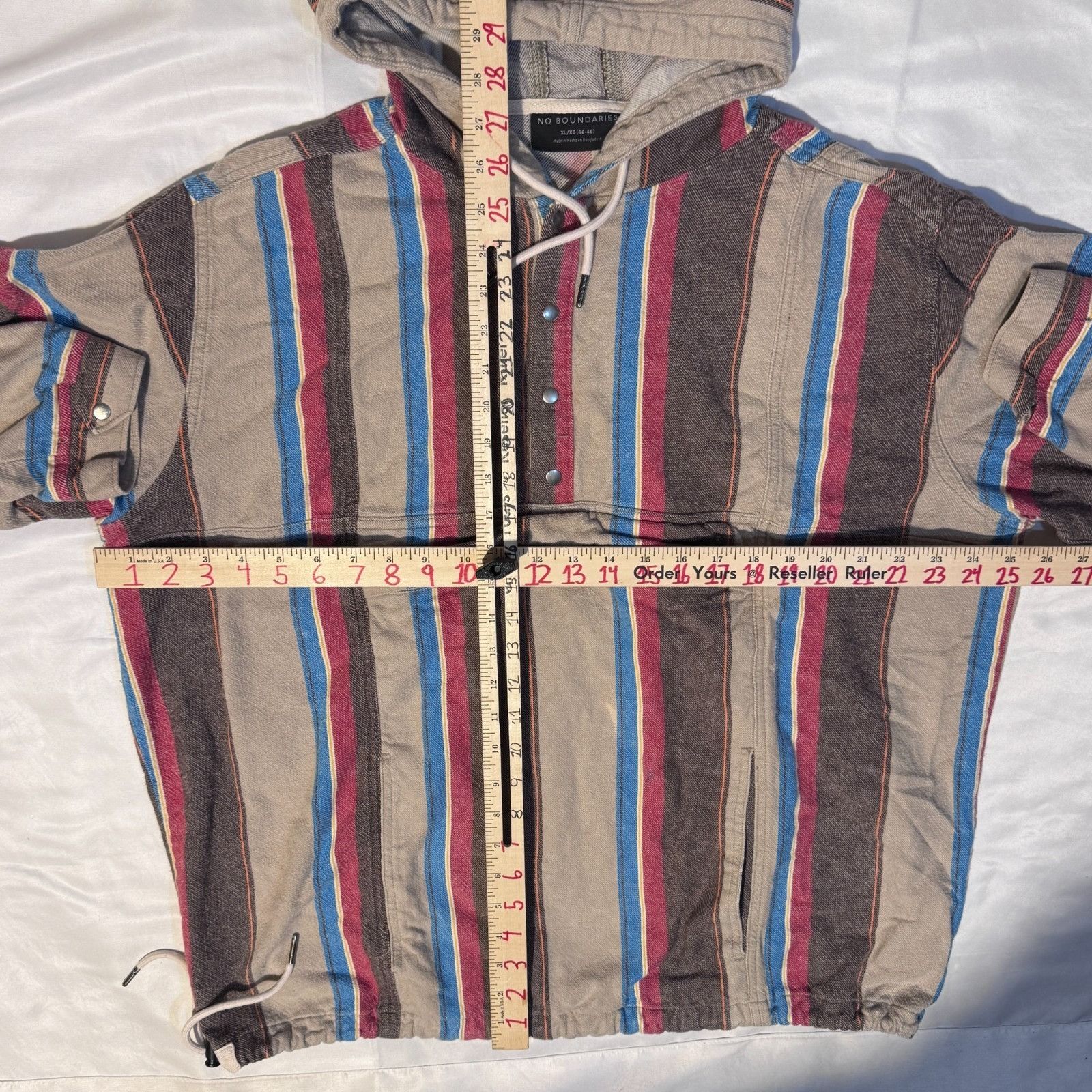 Other Striped Surfer Poncho Baja Hoodie XL Henley Pullover Drug Ru Size US XL / EU 56 / 4 - 6 Thumbnail