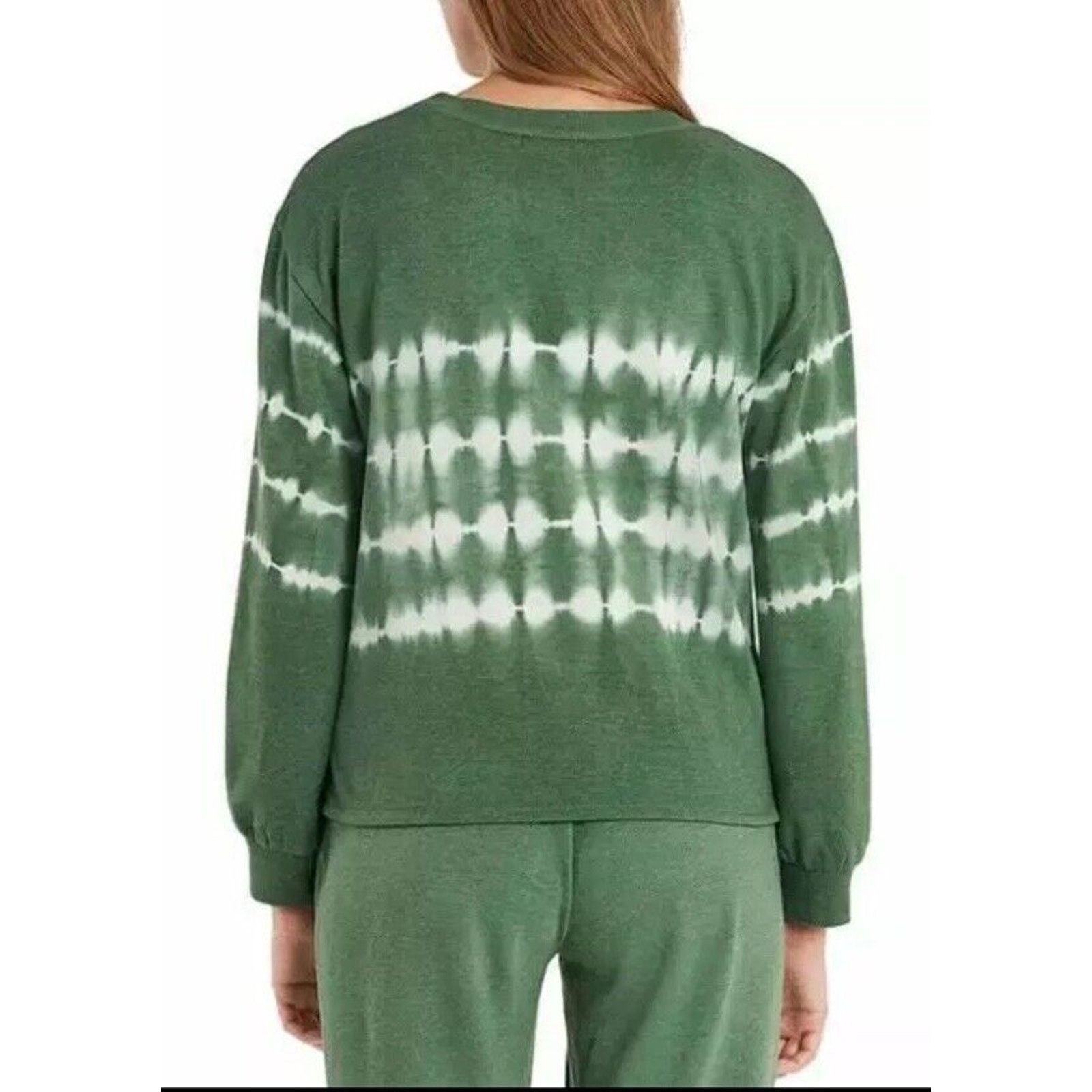 Vince Camuto VINCE CAMUTO Tie Dyed Knit Sweatshirt Green | Size PS Size S / US 4 / IT 40 - 2 Thumbnail