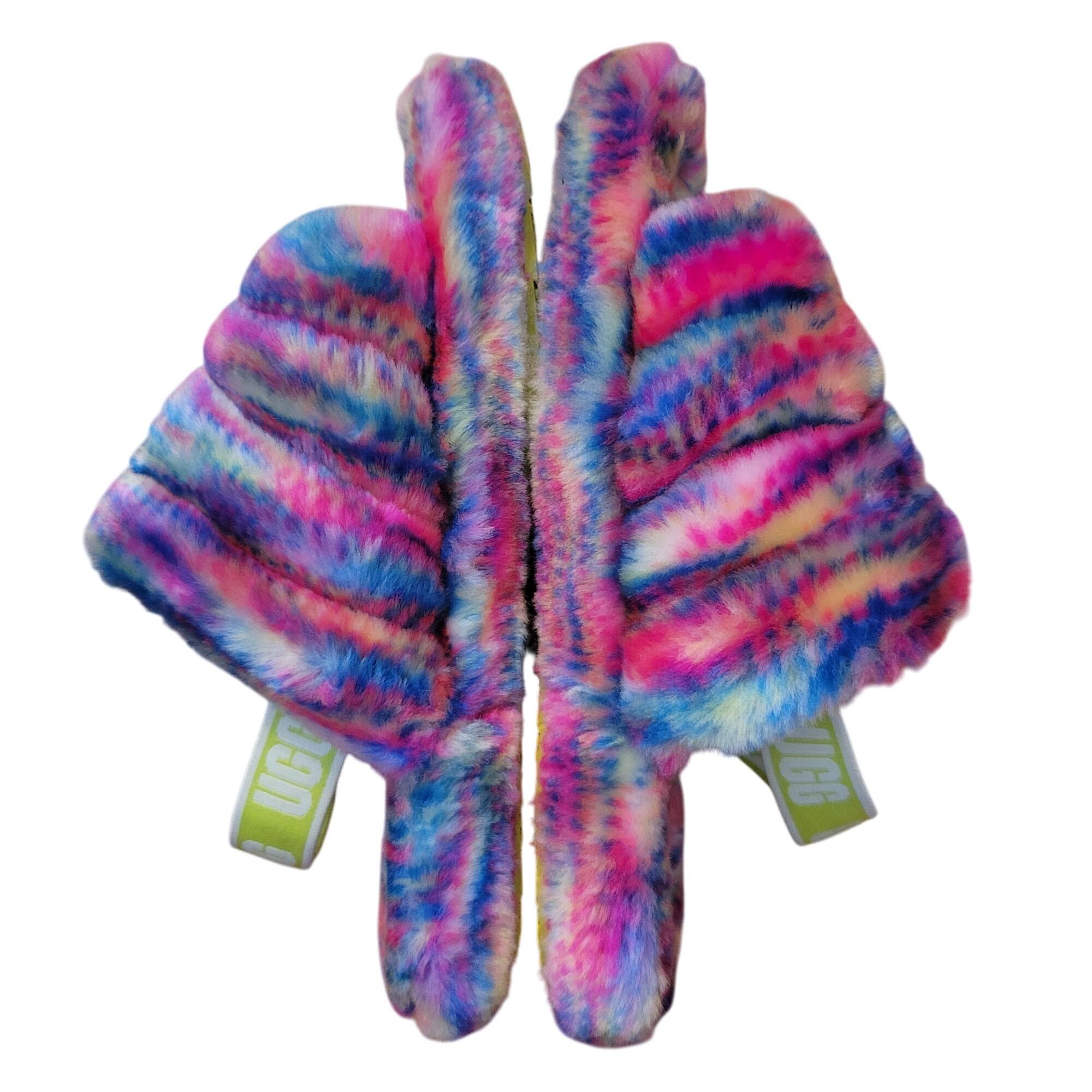 Ugg UGG Fluff Yeah Slide Slippers 6 Furry Cozy Strap Rainbow Pix Size US 6 / IT 36 - 6 Thumbnail