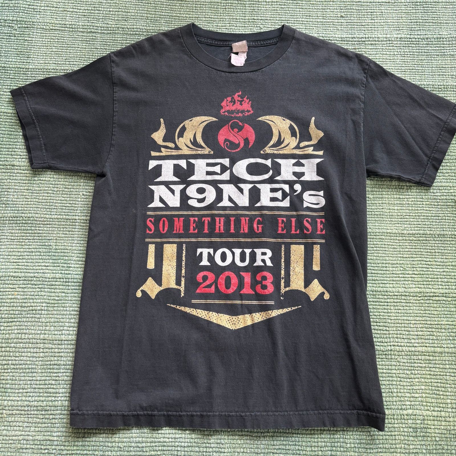Vintage 2013 Tech N9ne Tour Tee Shirt, Faded Black Cotton Tee Sz M Size US M / EU 48-50 / 2 - 1 Thumbnail