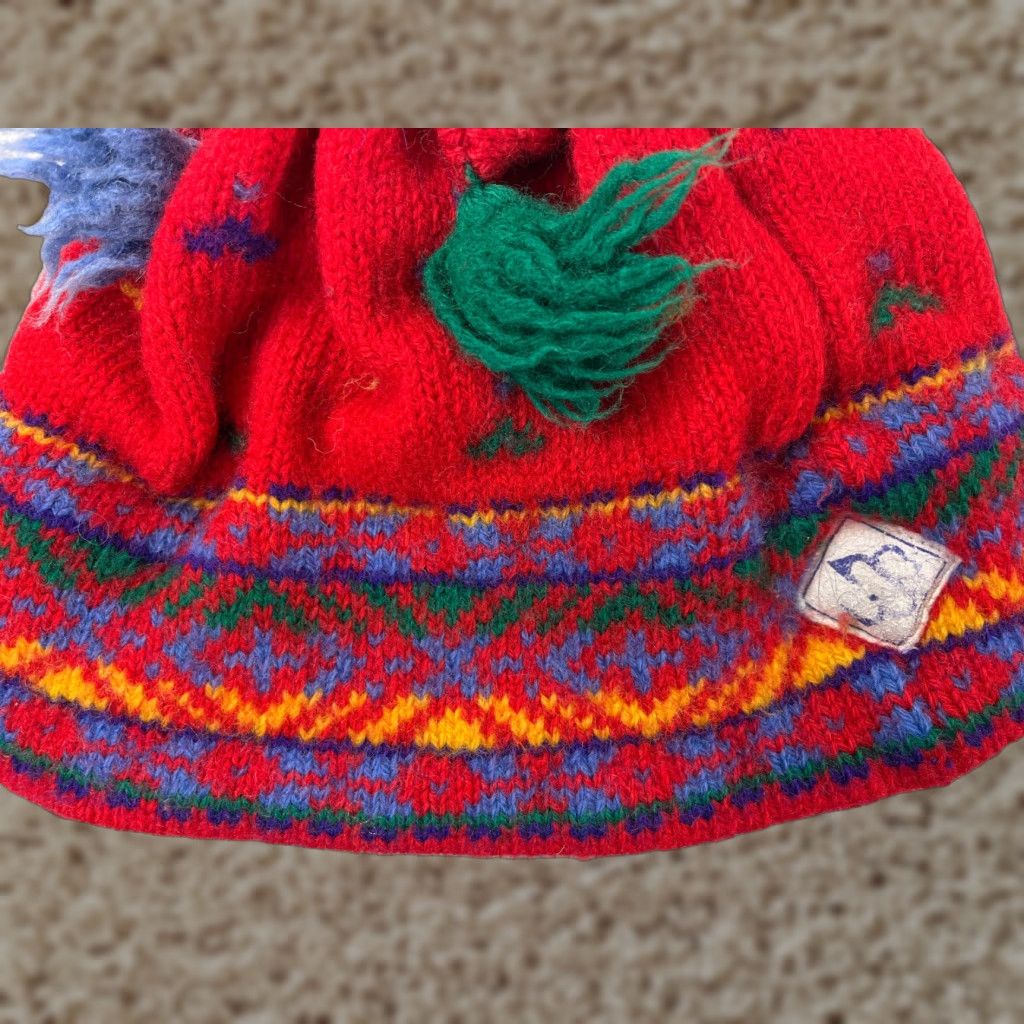 Vintage Merkley Beanie Toque Adult One Size Red 100% Virgin Wool Lined Made Canada Poms Size ONE SIZE - 1 Thumbnail